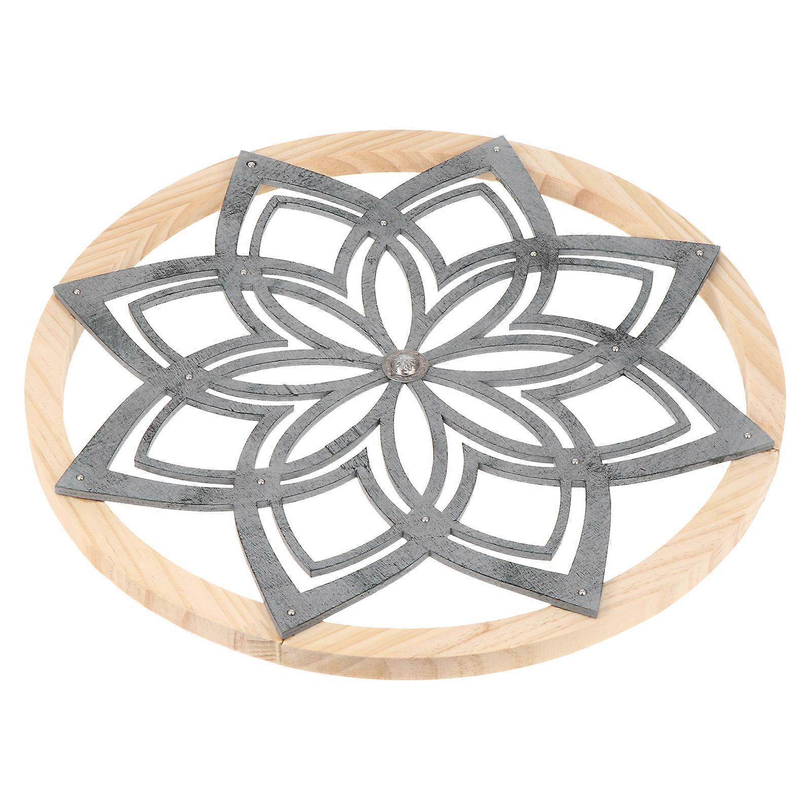 Iron Wall Decoration Circular Pattern Artistic Home Decor For Bedroom Grey Color 40x40cm Size 1Pc