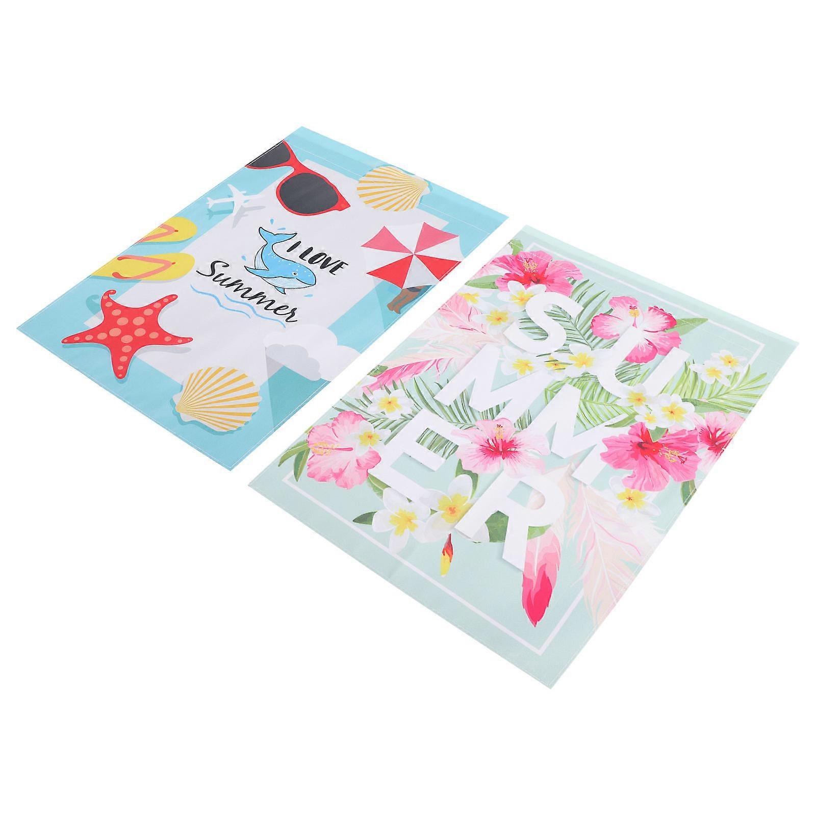 Seasonal Garden Flag 2Pcs Vertical Summer Outdoor Decoration Fresh Colorful for Garden Lovers