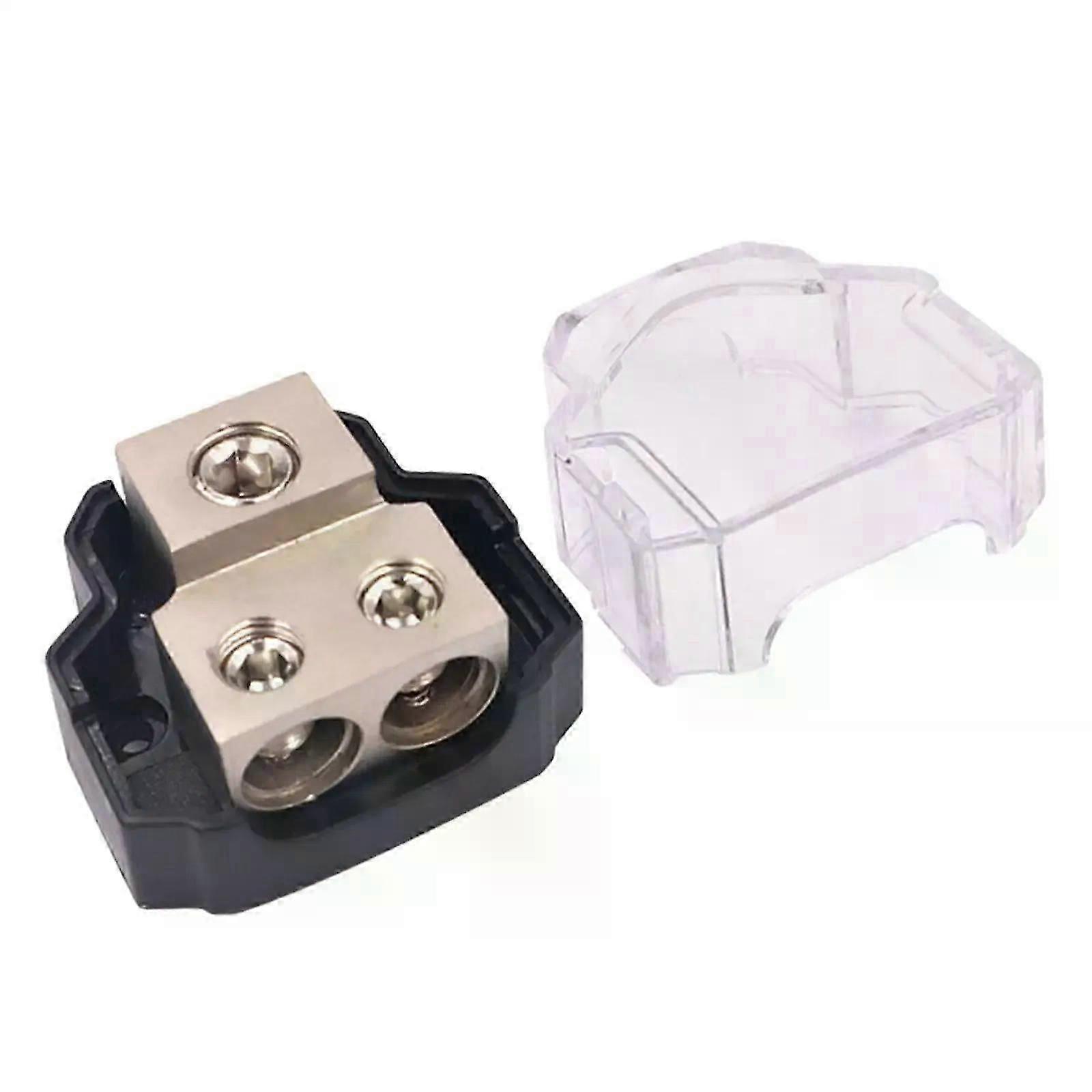 2 Way Amp Power Distribution Block Sturdy Replace Parts 0 Gauge in 4 Gauge Out Lightweight Easily Install Ground Distributor