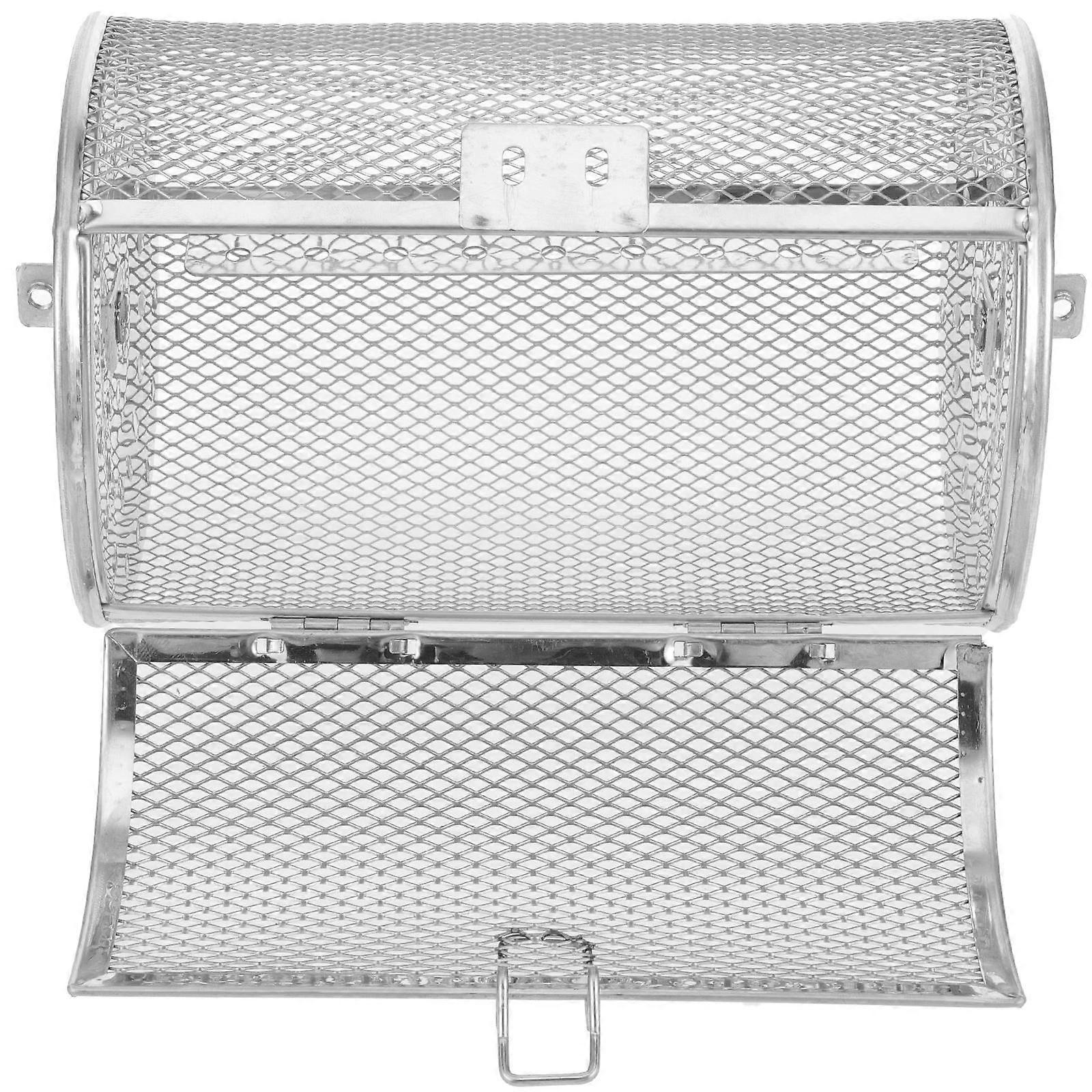 不锈钢烤肉架烤肉架烤肉篮，适用于电烤箱和空气炸锅 20x12cm 旋转 1 件