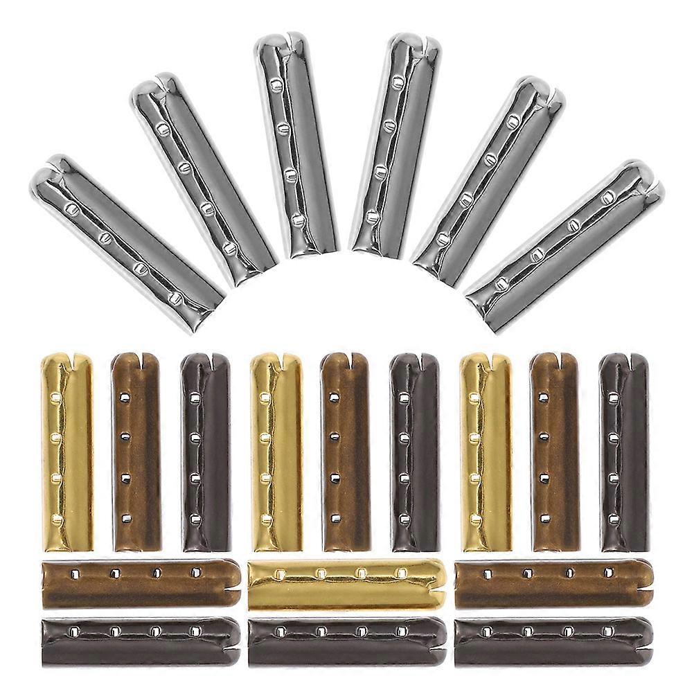 80 Pcs Metal Shoelace Tips with 4-Hole Round Head for DIY Shoelaces Repair and Replacement