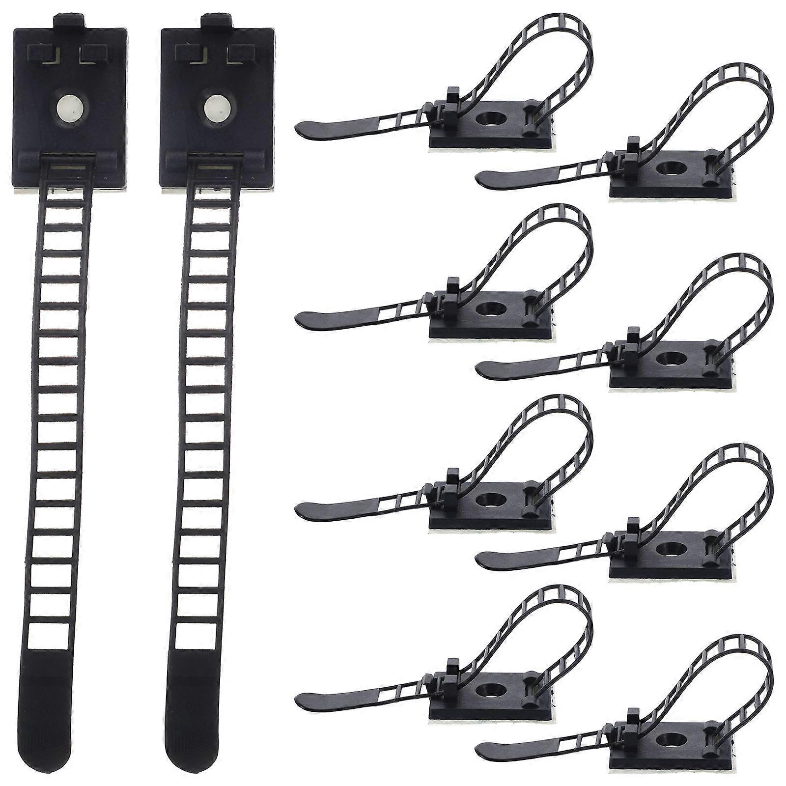 Cable Organizers Adjustable Cable Clips Adhesive Cord Ties Wire Management Desk Accessories Black 25Set