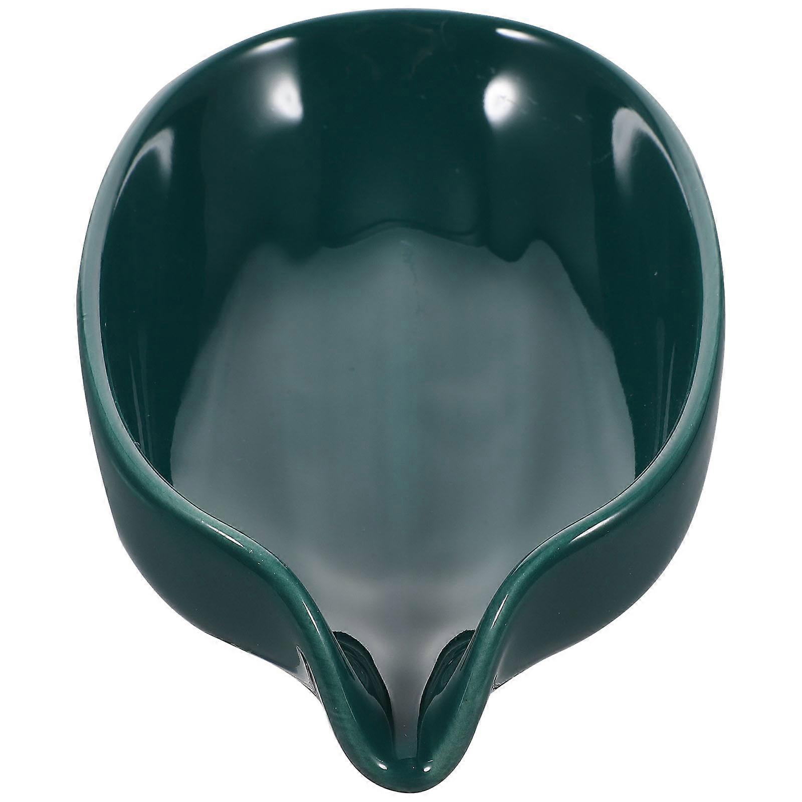 세라믹 욕조 비누 접시 비누 홈 확대 및 확장 진한 녹색 13.7x8.7cm 1팩