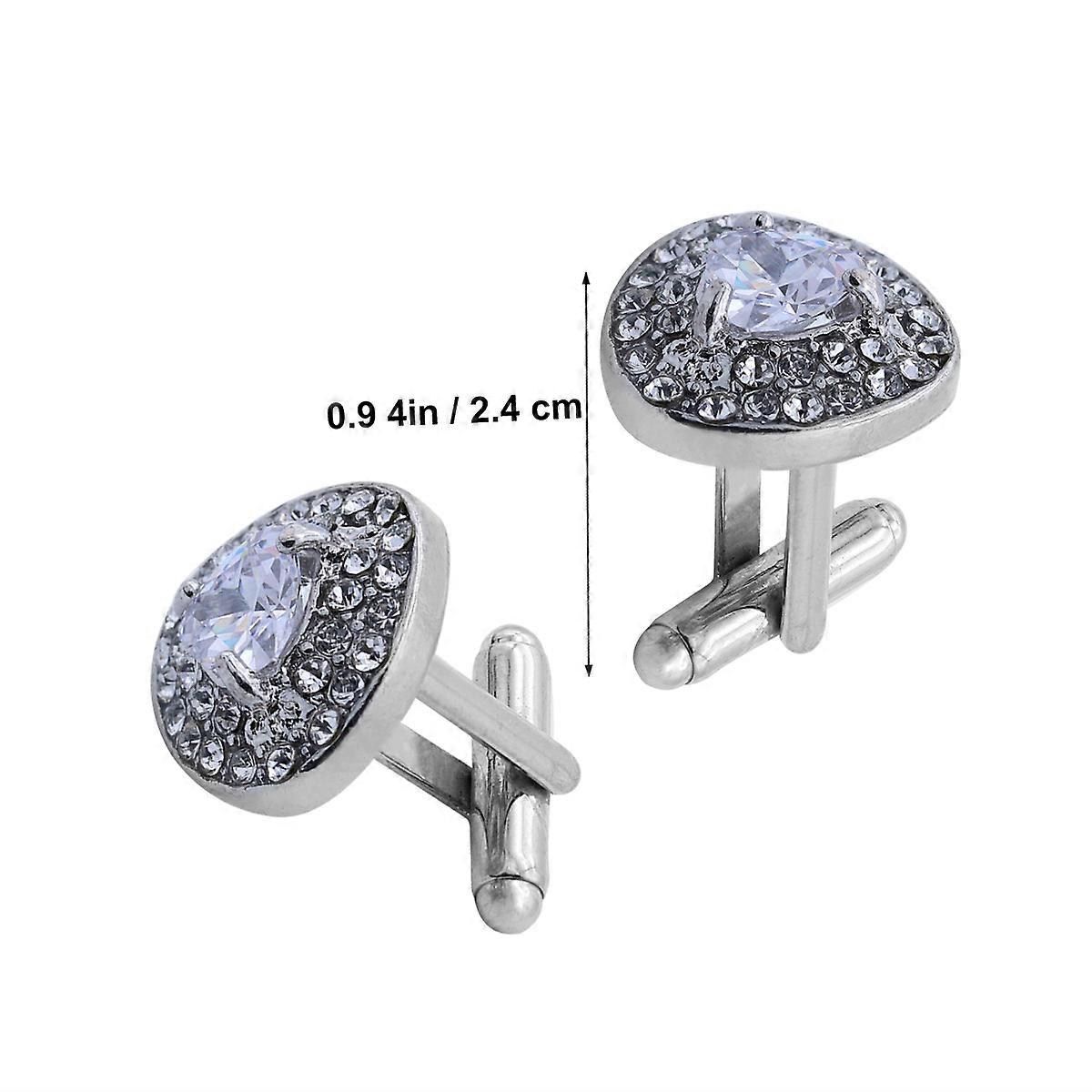 クリエイティブカフスフレンチスタイルジルコンハートシェイプスーツボタン男性女性フォーマルウェア1ペア