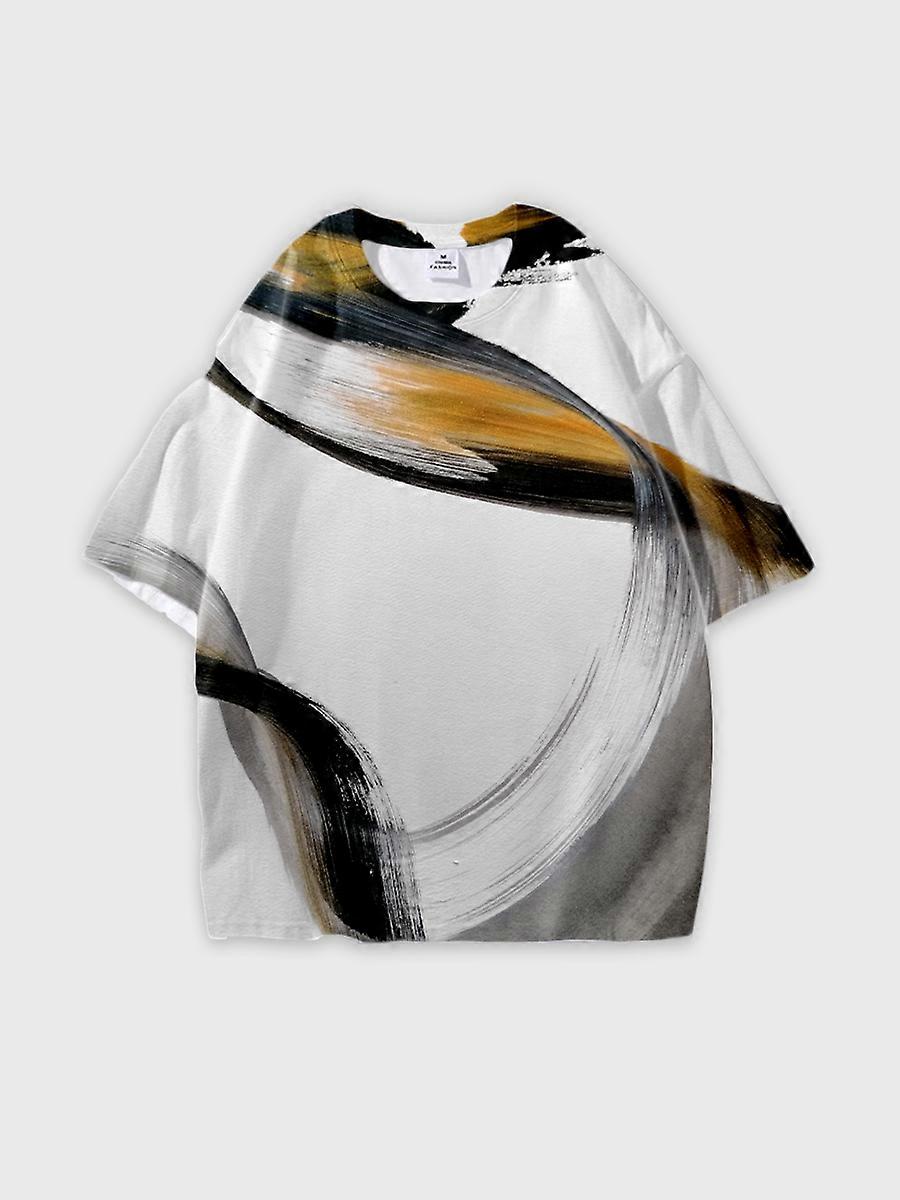 T-shirt round neck Pattern loose short sleeve B555