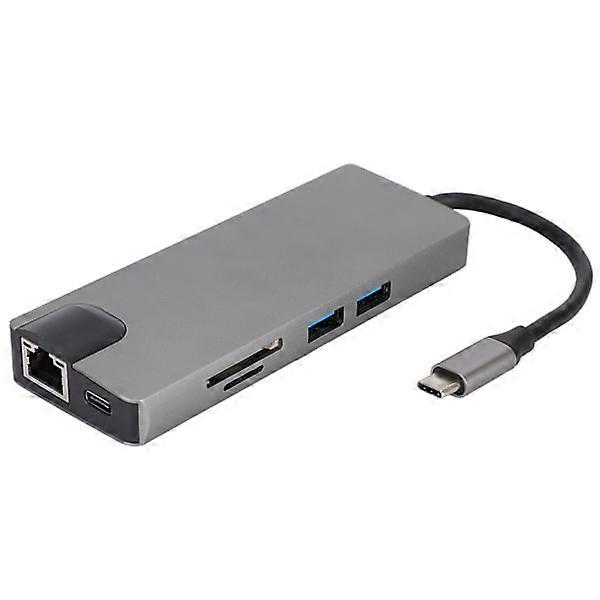 Hub Ethernet TYPE C vers USB 3.0 x 2 HDMI, lecture de cartes mémoire, accessoires pour ordinateur portable et bureau