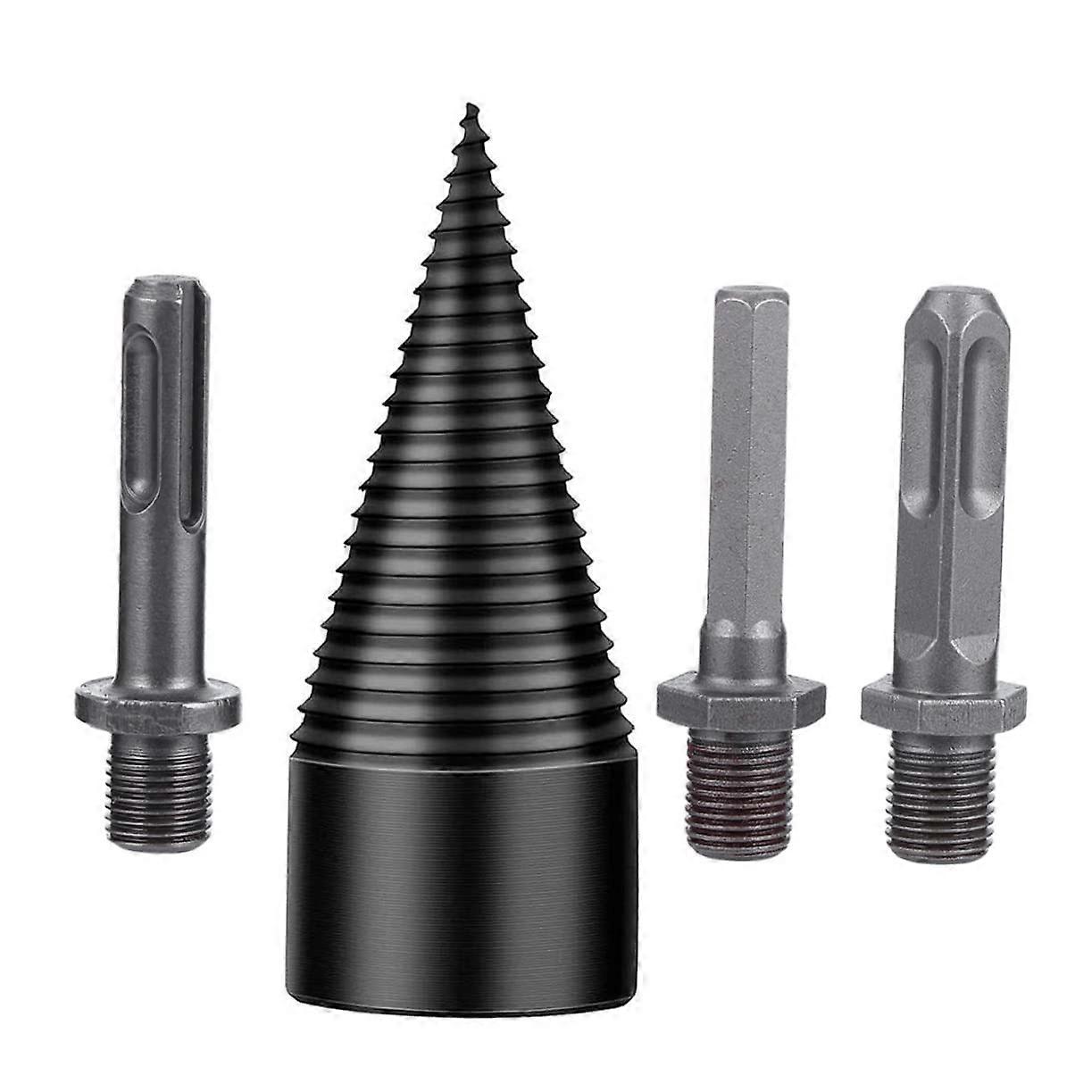 Drill Set For Splitting Wood Cone Drill Bit, Compatible With Electric Drills, Woodworking Carpentry Firewood Splitter