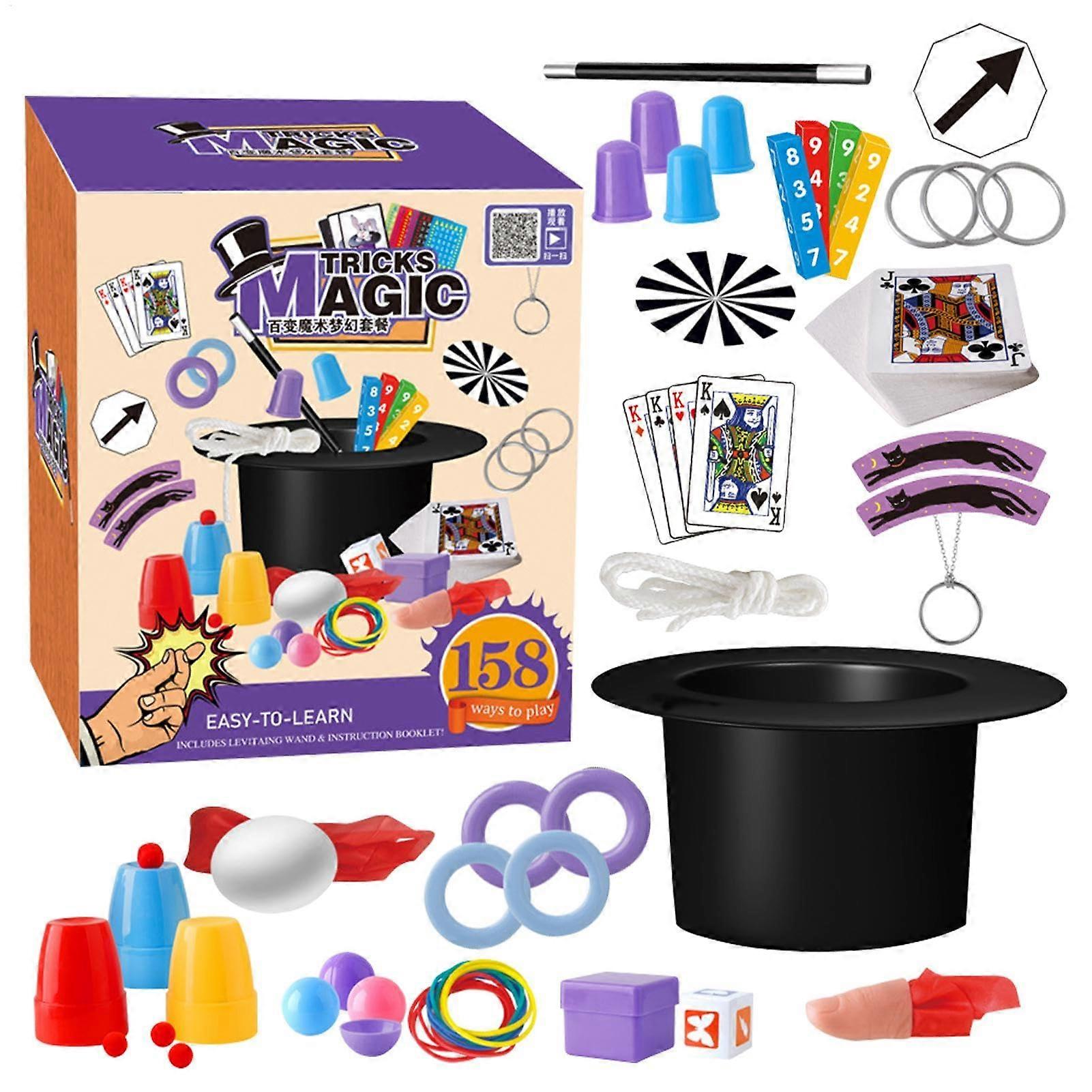 Magic Box 22 Tricks With Video Instructions, Magic Case, Ages 6-10, Wizard Cosplay Accessories