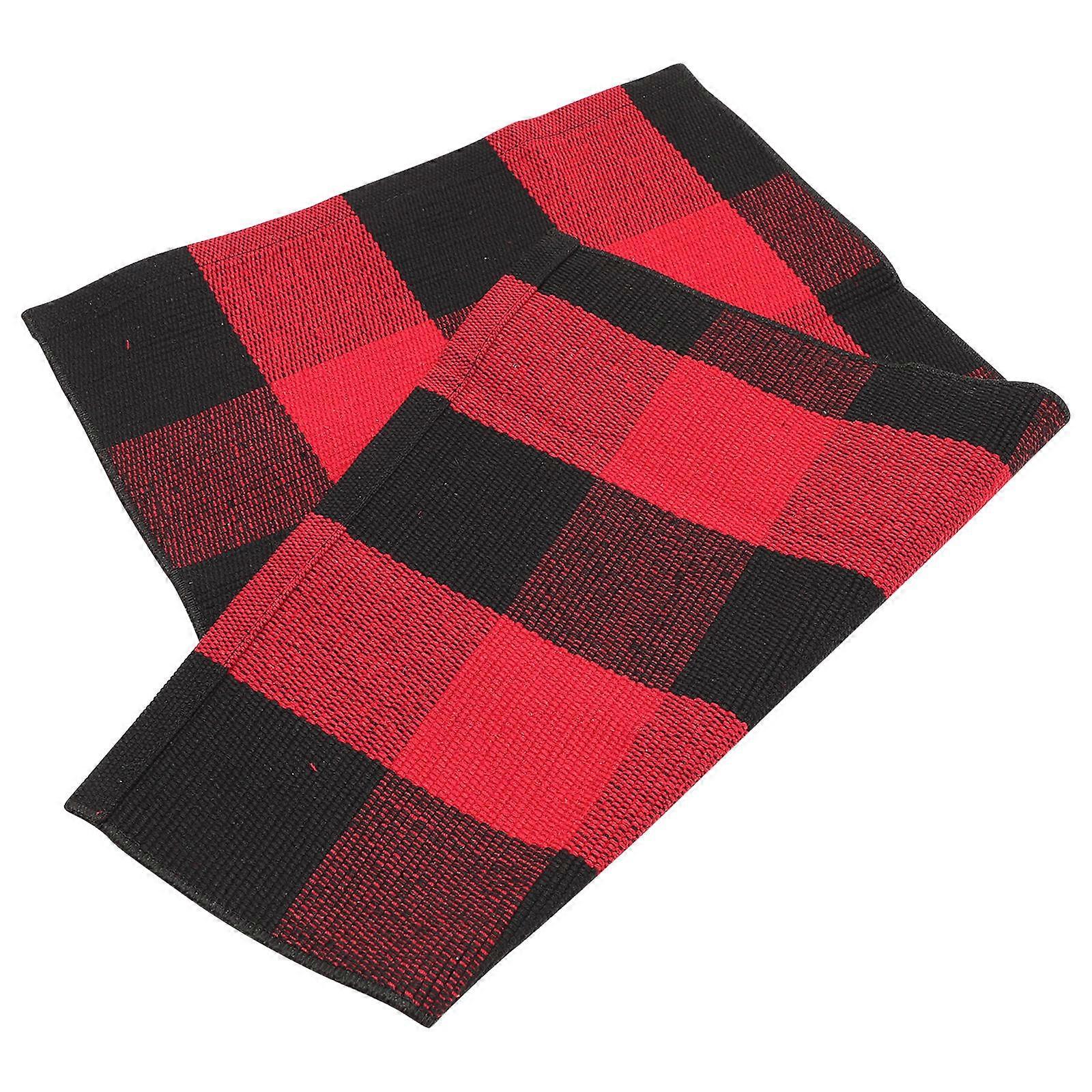 Modern Ground Mat Cotton Red Color for Homeowners 1Set
