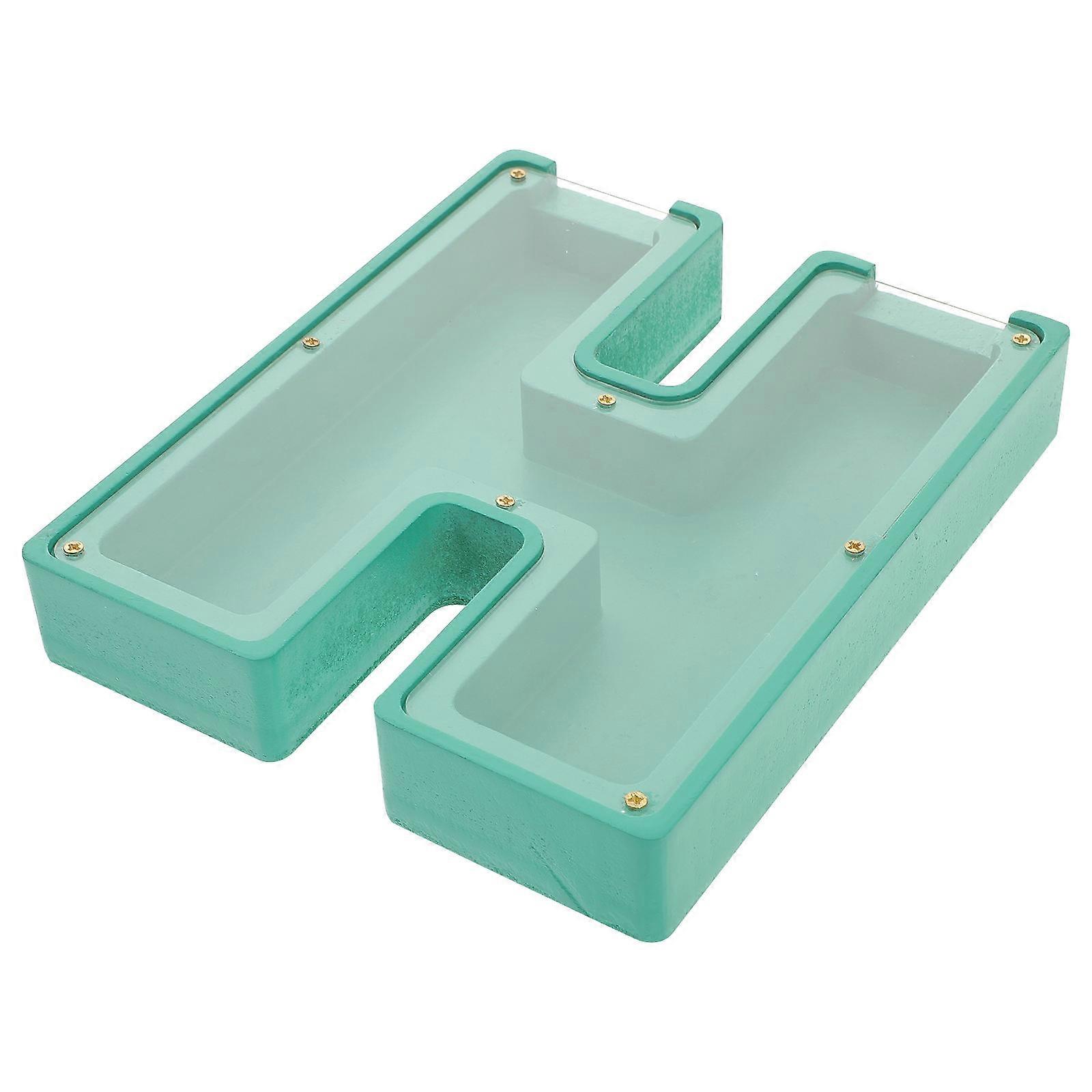Wood and PP LetterShaped Piggy Bank for Saving Coins Green Color Smooth Surface Safe for Kids and Adults 7.87 x 3.94 x 5.91 Inches