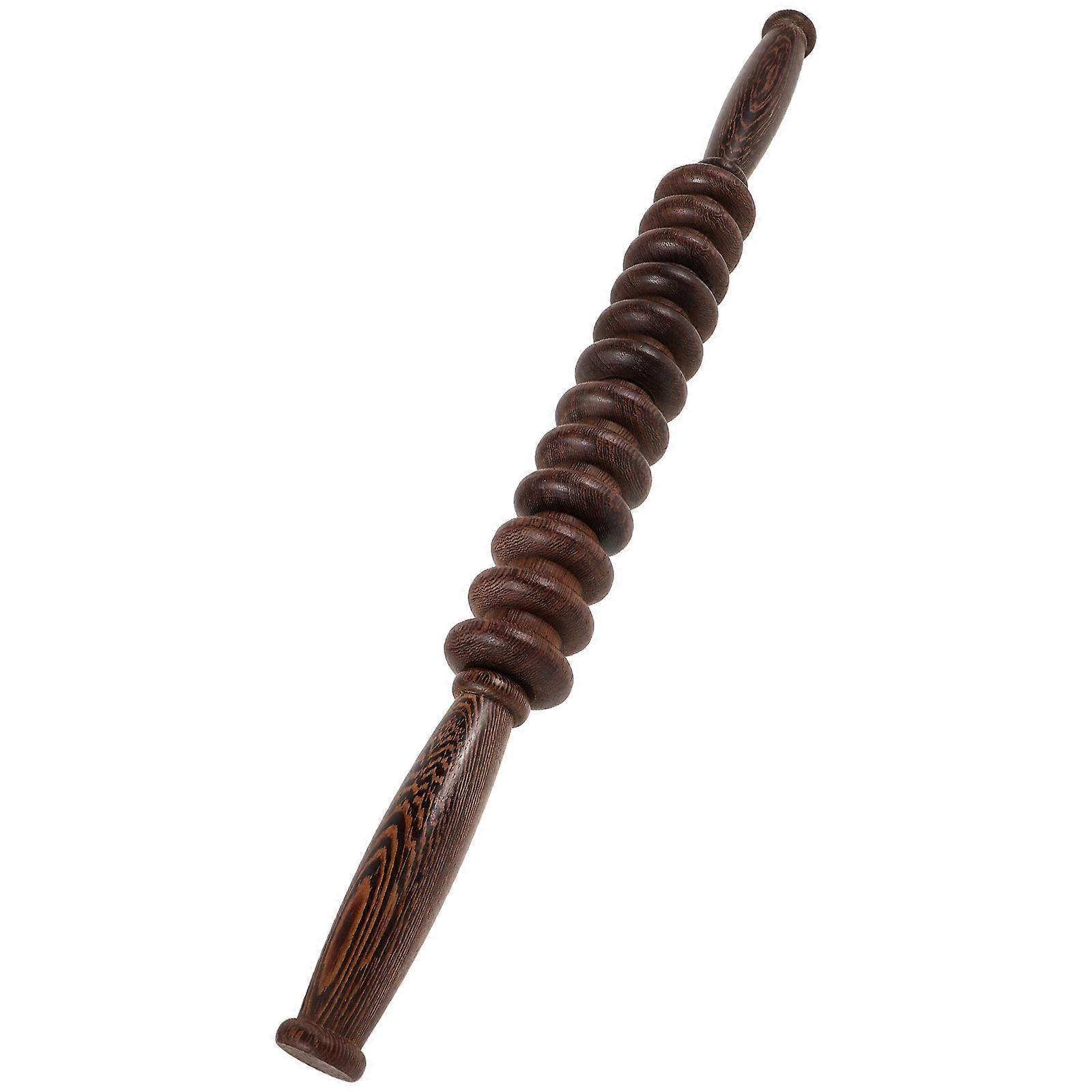 19 Inch Wooden Massage Roller Handheld Stick Body Roller for Muscle Relaxation and