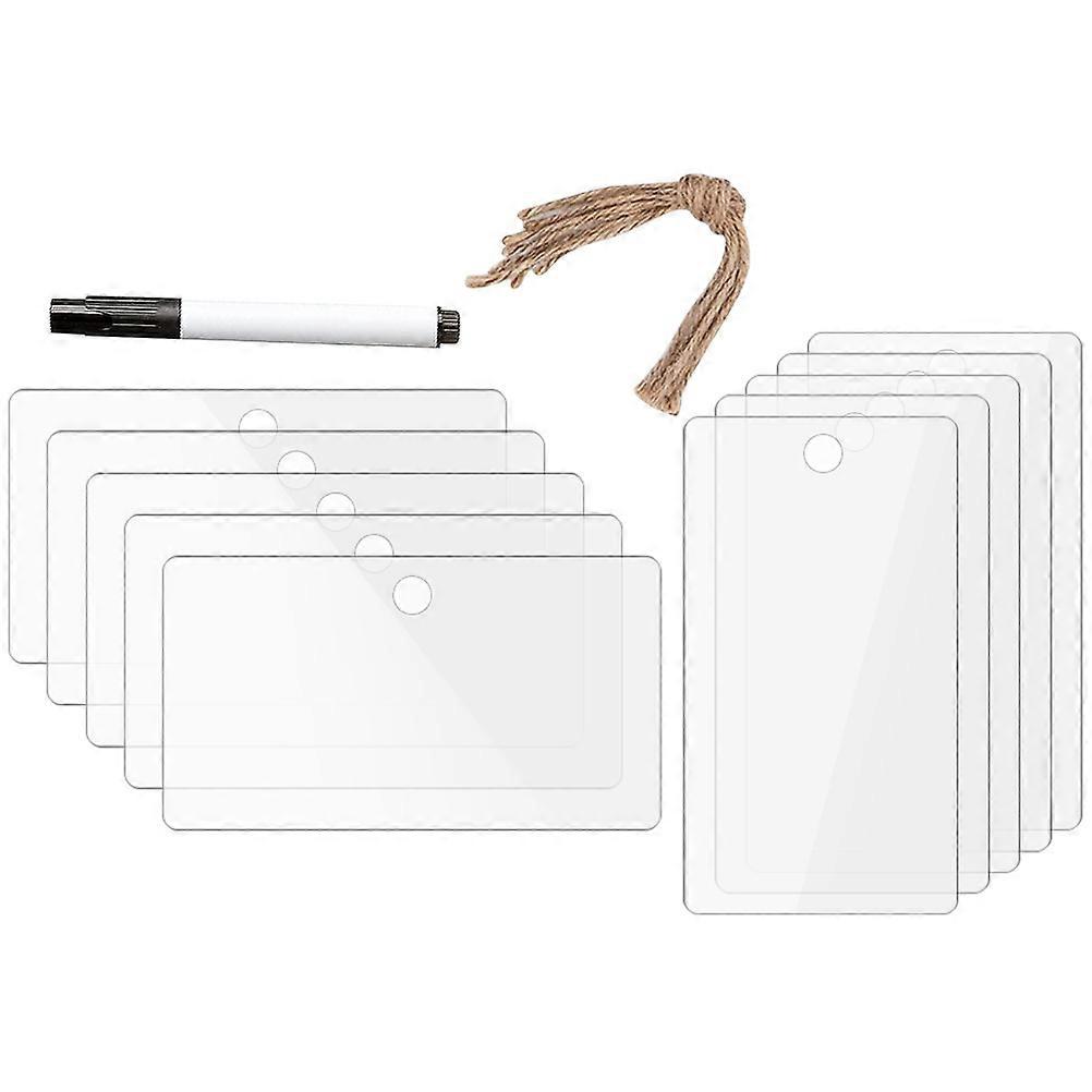 Reusable Acrylic Blanks Tags 1 Set Ideal For Storage Labels Suitable For Households With Rope Writable 10Pcs
