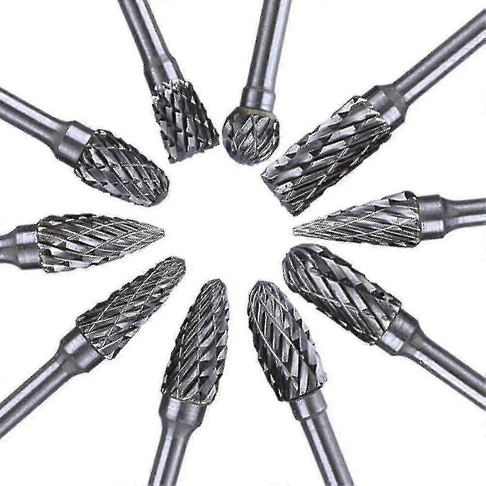 Rotary Burr Set Carving Tool Tungsten Carbide Steel Solid Twist Drill Bit Grinding Head For Rotary Tools Woodworking-hy Edition 0724
