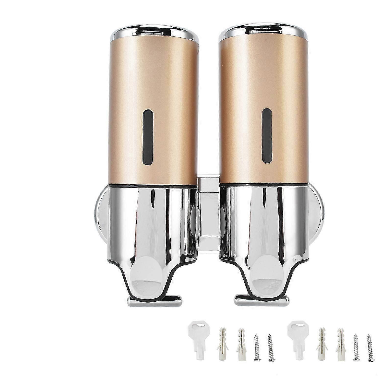2025 Wall Mount Soap Shower Dual Pump 2 Separate Compartments Reusable Space Saving Shampoo Conditioner Dispenser