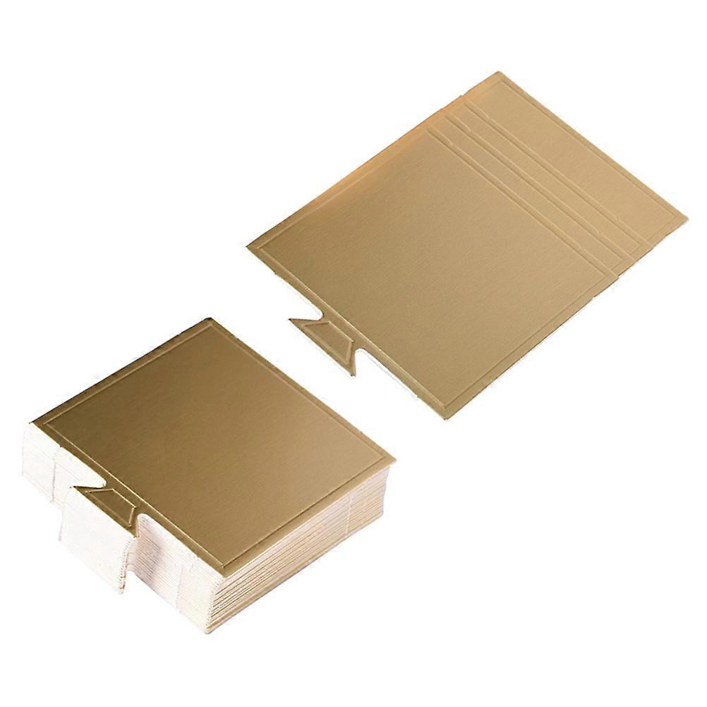 Golden Paper Cake Serving Base for Beautiful Display 100pcs Small Square Mousse Mats