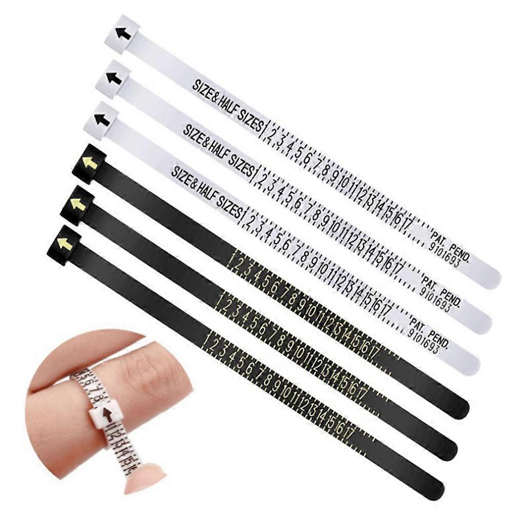 6Pcs Ring Size Measurement Tool Belt Suitable For Wedding And Party Gift Events For Adults And Children