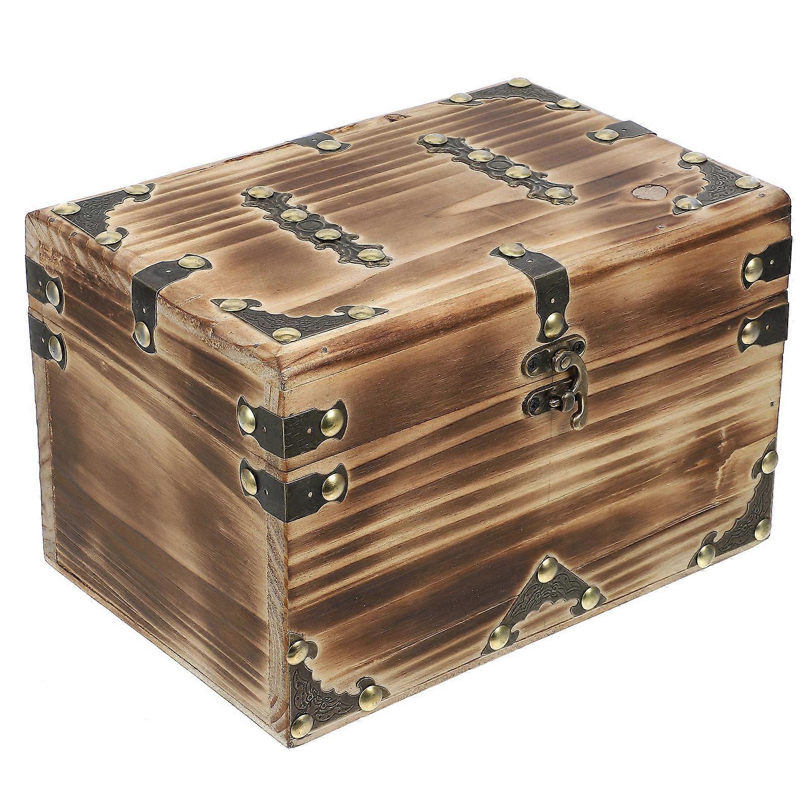 Retro Pirate Treasure Box Decorative Storage Solution For Organizing Space 8.5X5.9X5.5In Keepsake Box 1Pcs