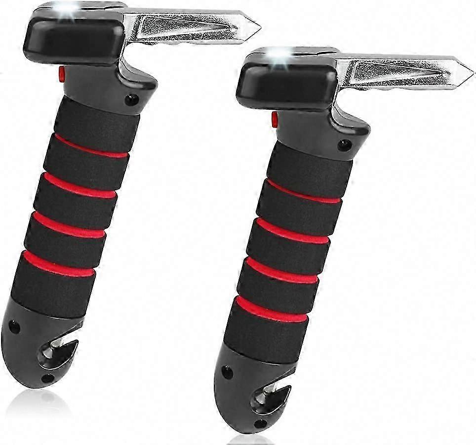 Car Door Assist Handles Set of 2 - 4-in-1 Vehicle Support Handle for Elderly with LED Flashlight, Seatbelt Cutter & Window Breaker