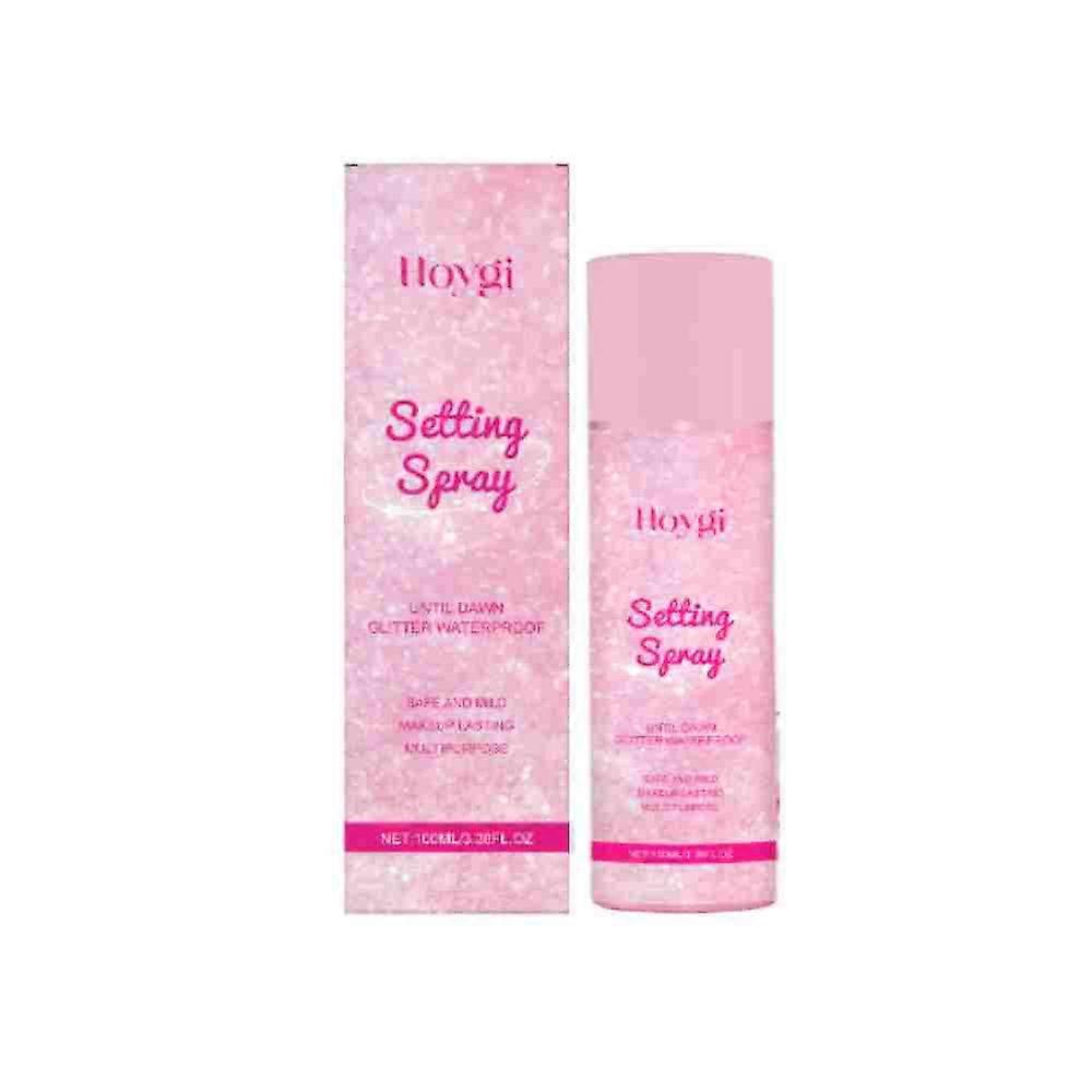Glitter Setting Spray - مثبت مكياج طويل الأمد مع الميكا وحمض الهيالورونيك ، رذاذ منعش للتحكم في الزيت