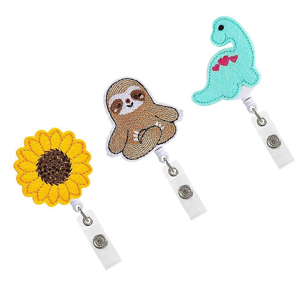 3Pcs Cartoon Badge Holder With Clip Designed For ID Cards Ideal For Adults Daily Use