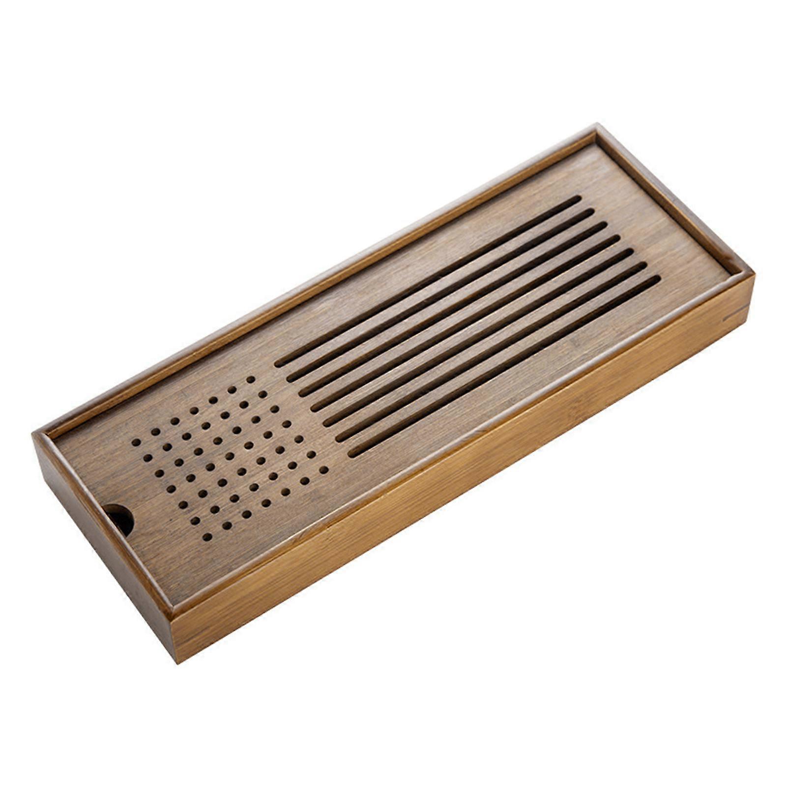 Emptying Hole Solid Bamboo Rectangle Office Small Kung Fu Water Storage Tea Tray Accessories Table Home Simple Teaware