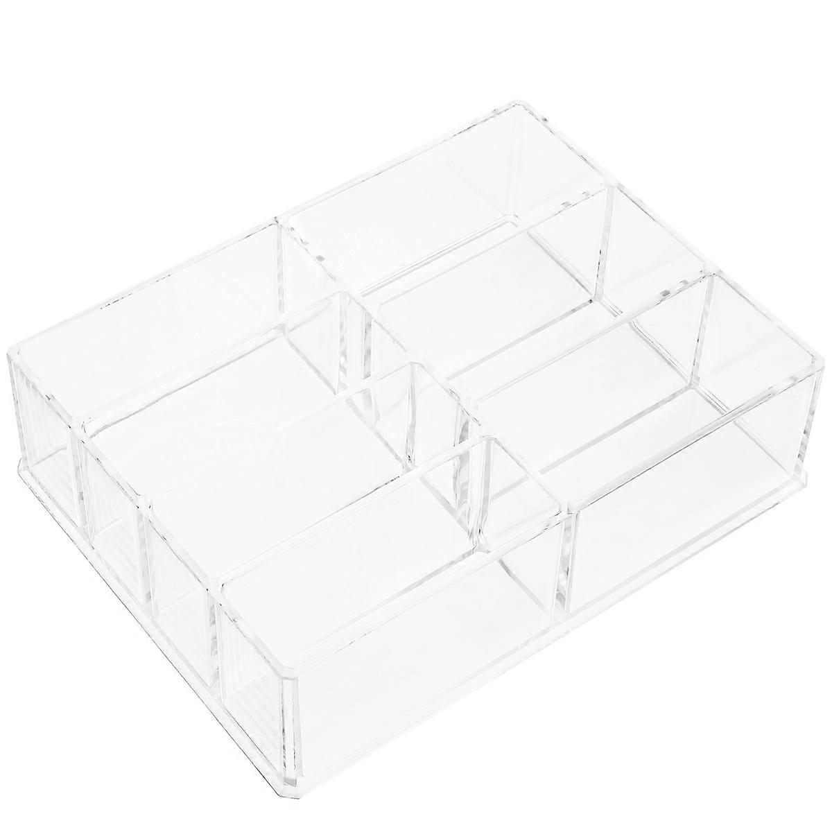 Transparent Acrylic Cosmetic Storage Box for Home Use Durable and Organized 7 Grid
