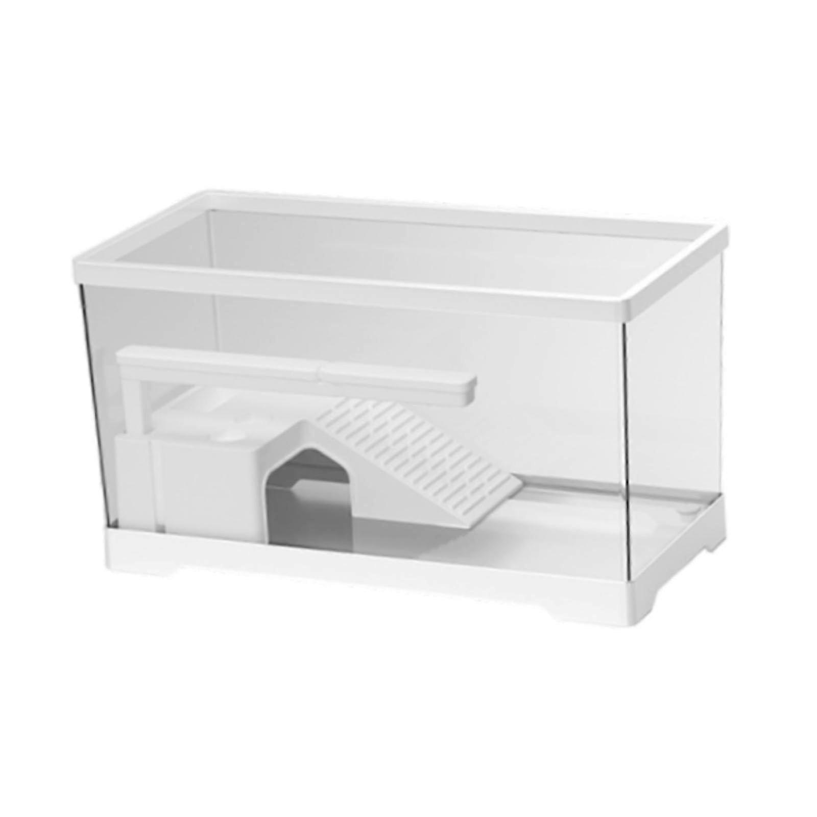 Turtle Tank Aquarium Reptile Habitat Feeding Box Marsh Turtle Dormant Turtle Habitat Turtle Terrarium White Weiß