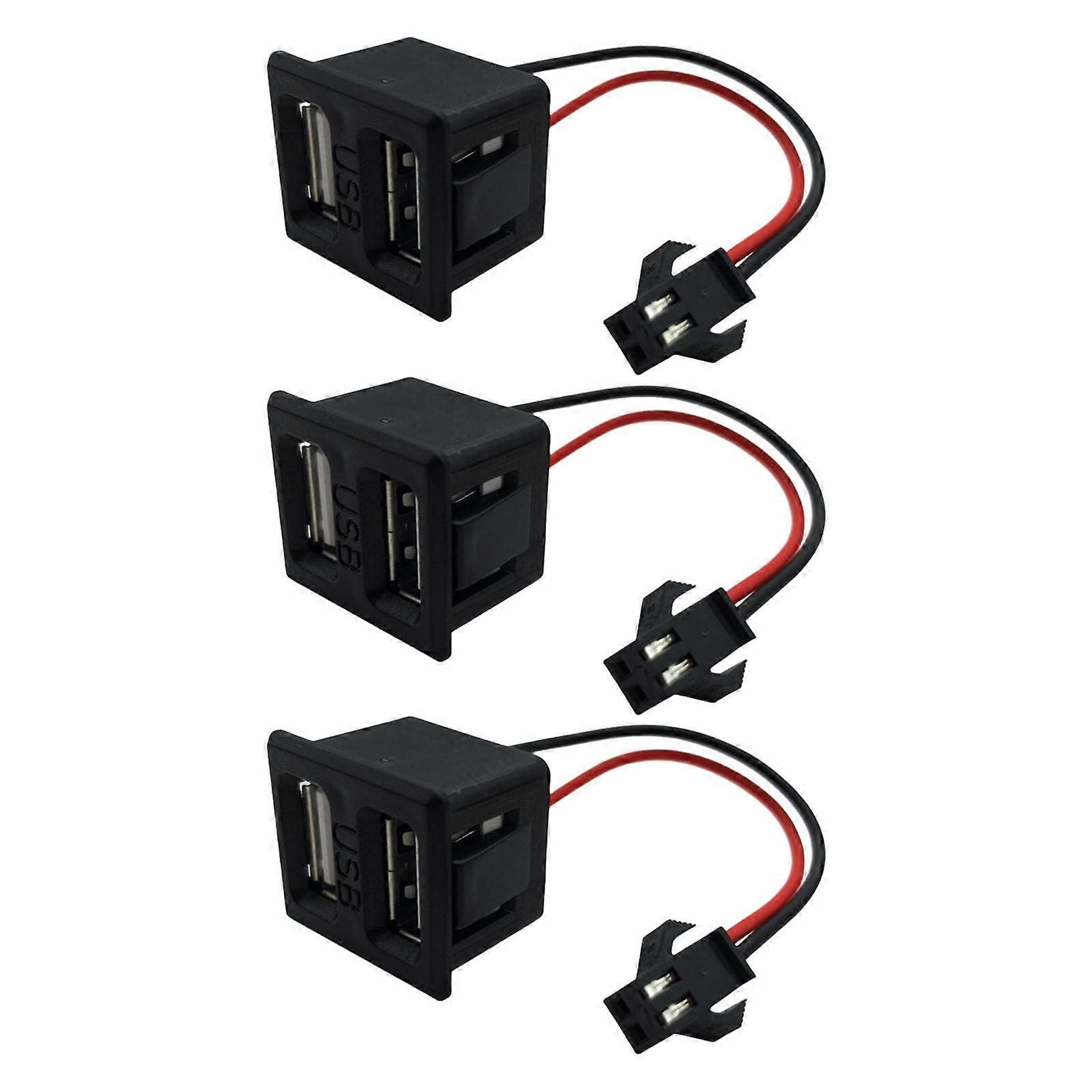 3PCS Lamp Clip On Outlet Socket With Dual USB Ref: 6053