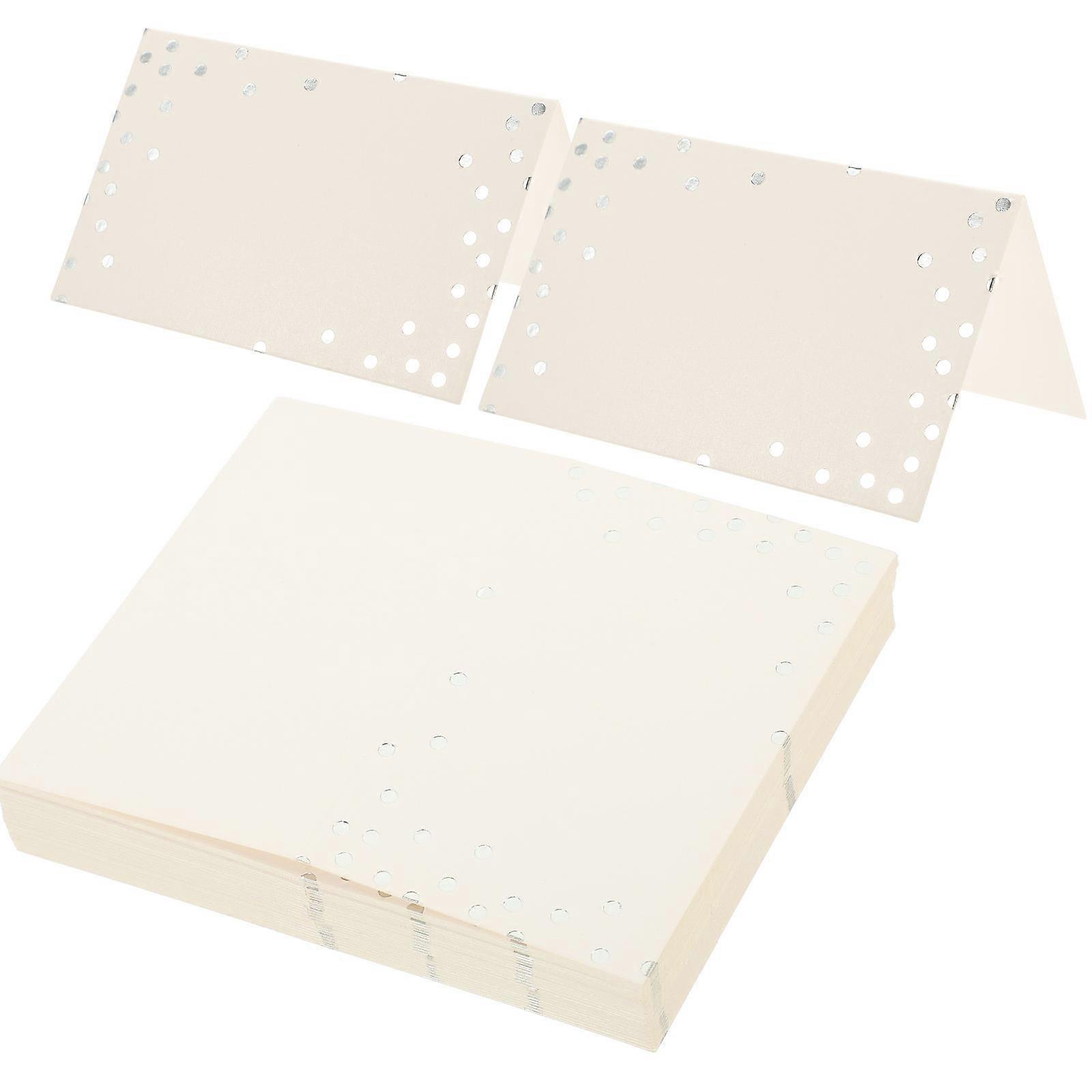 50 Silver Paper Place Cards for Wedding Banquets Decor Elegant Design Smooth Surface Easy to Write