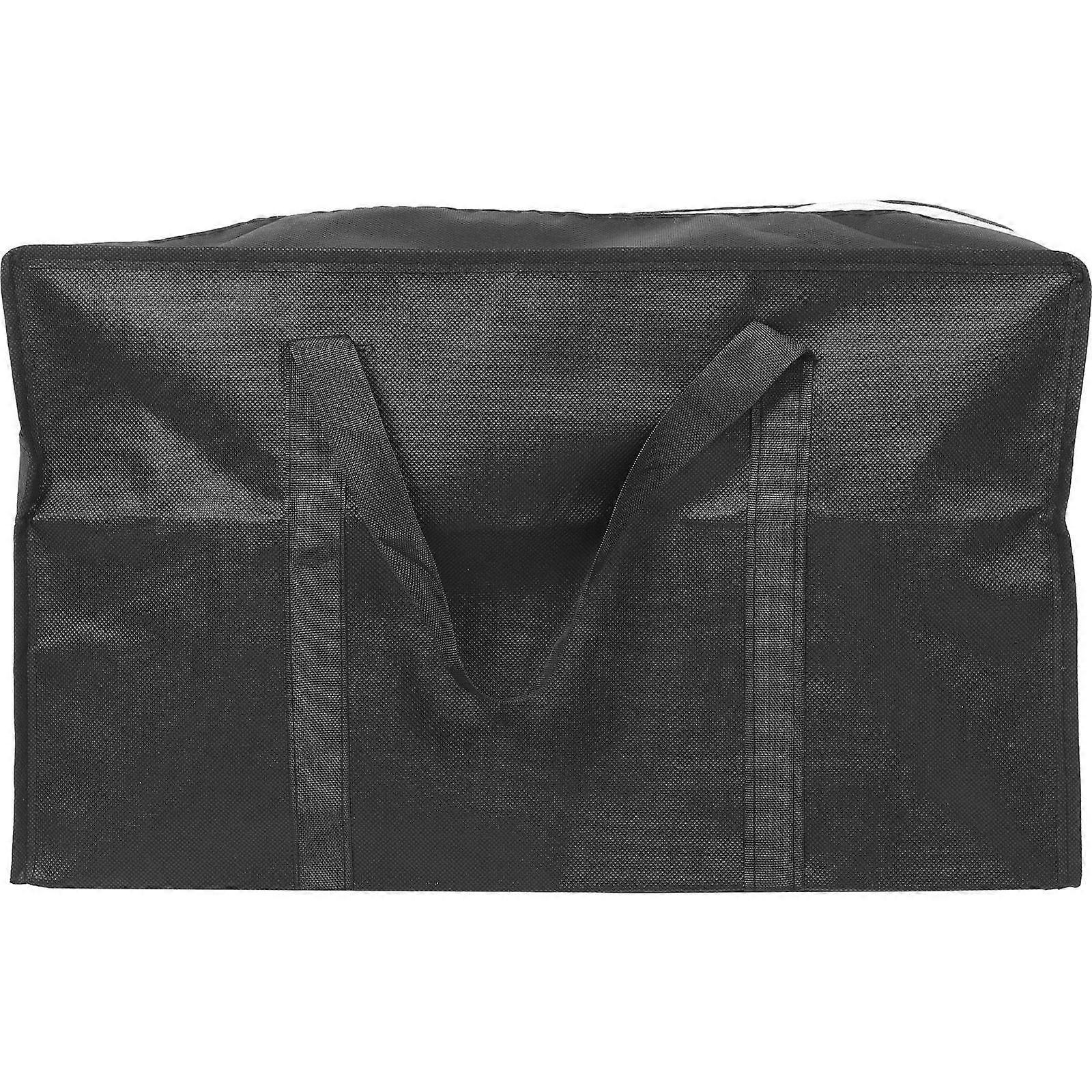 Portable Storage Bag with Handles for Bag Made of Non Woven Fabrics Black Large Capacity 70 Characters