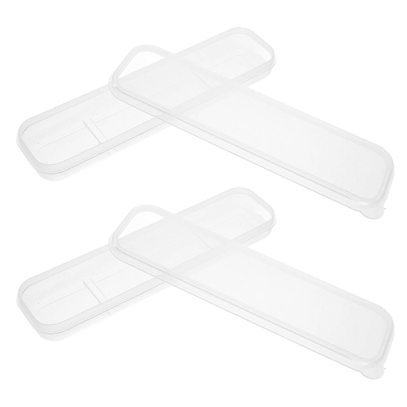 2Pcs Tableware and Utensils Storage Box Portable Case for Chopsticks Spoon Fork Toothbrush Clear