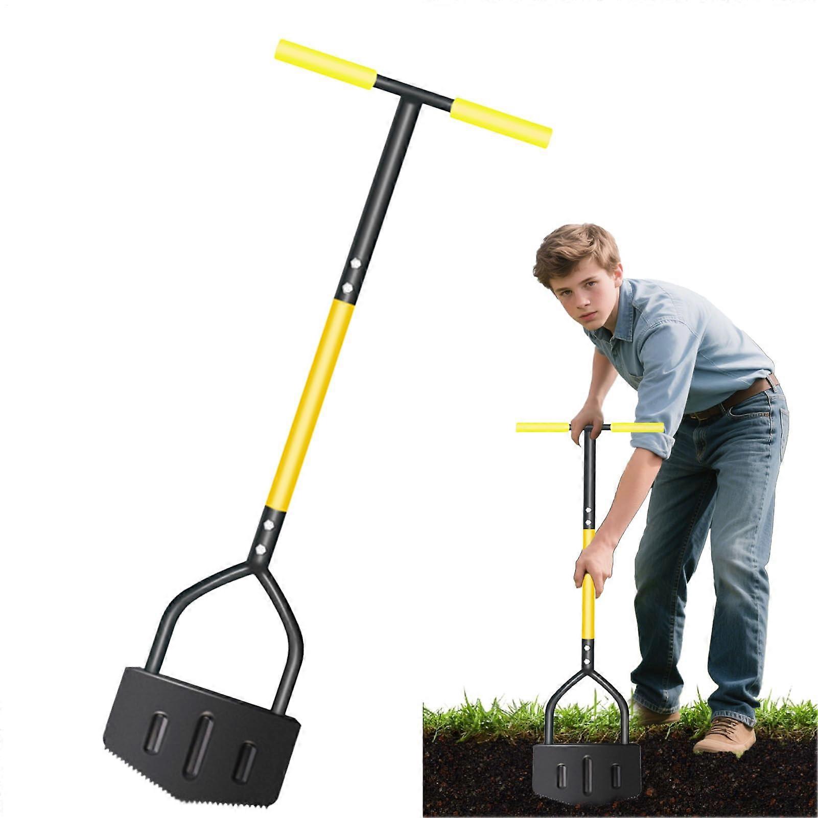 Lawn edger Manual serrated lawn edger Steel shovel and multifunctional scraper for lawn care along paths, driveways, and gardens.