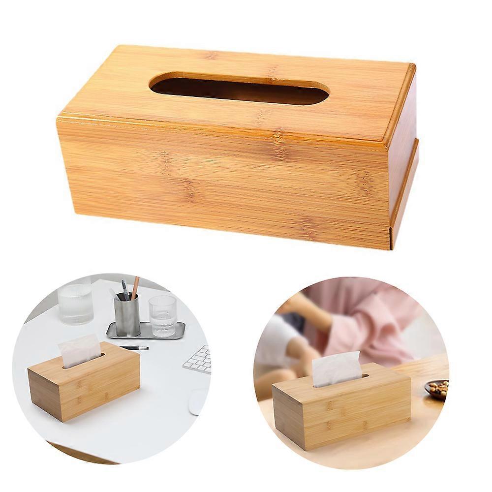 Tissue Box Cover, Rectangular Tissue Box Holder, Bamboo Facial Paper