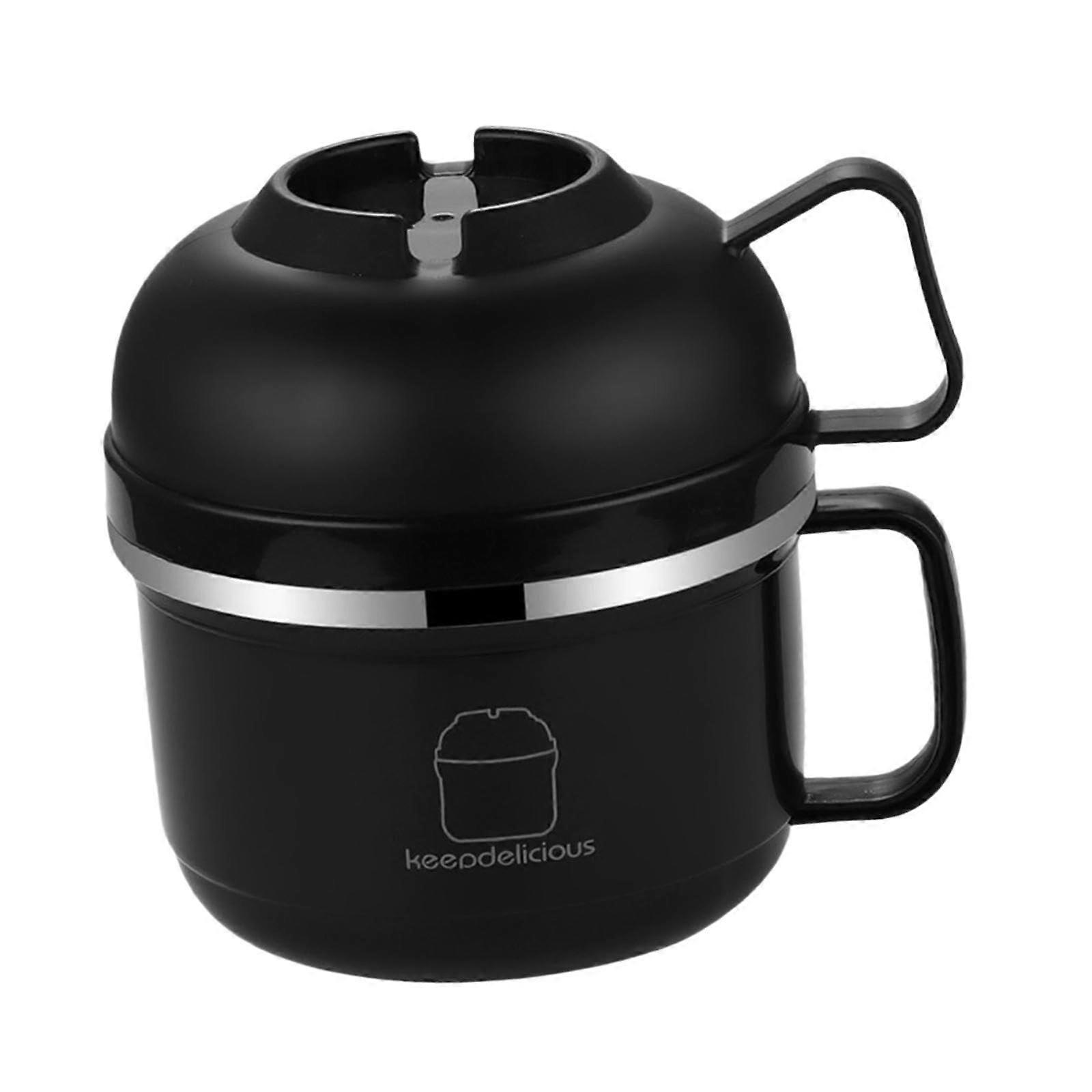 Noodle Bowl with 3-Layer Design for Ramen and Soups, Black, Ideal for Kitchen and Outdoor Use, Durable Material