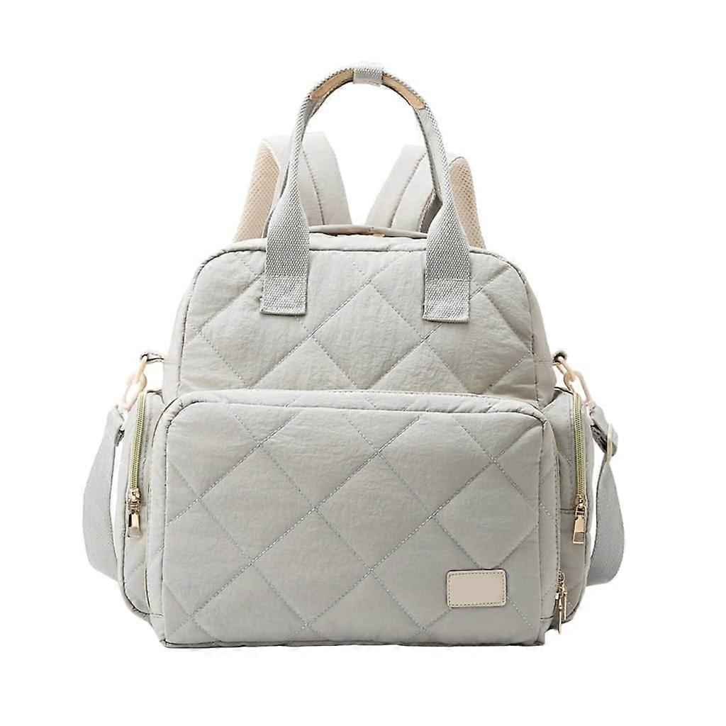 Mom Bag Large Capacity Backpack Lightweight Shoulder Bag Multi Compartment Grey Gy