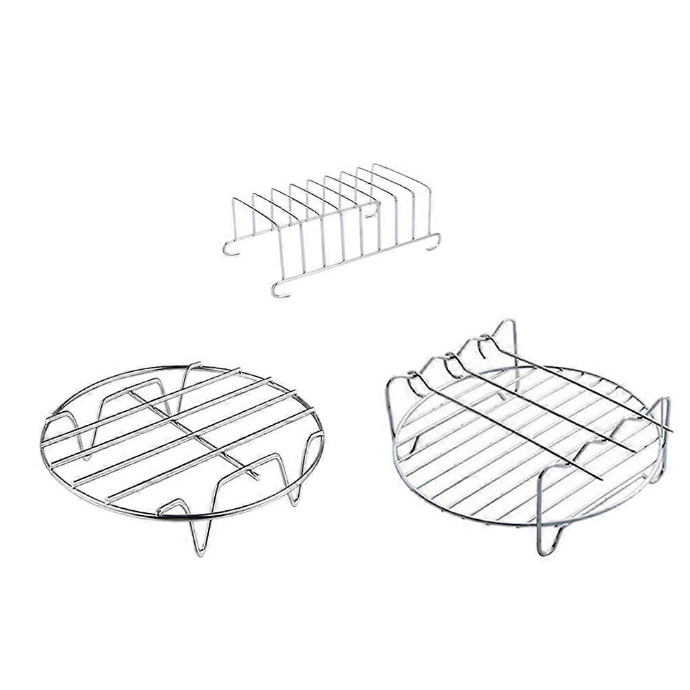 家庭料理と食品の準備のためのステンレス鋼エアフライヤーアクセサリーセットアソートカラーキッチンツールグリル1セット