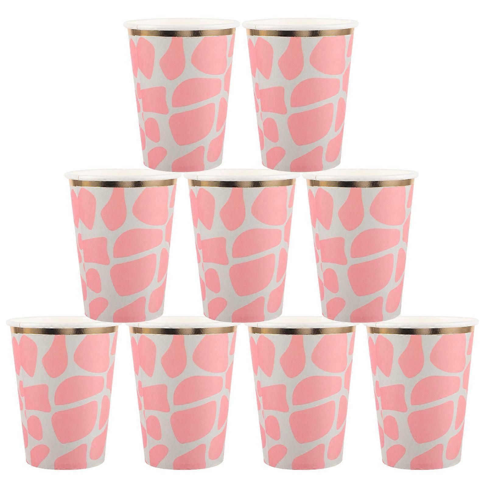 Paper Beverage Cups 10Pcs Cylindrical Party Supplies For Weddings Assorted Color 9.5oz Disposable Design
