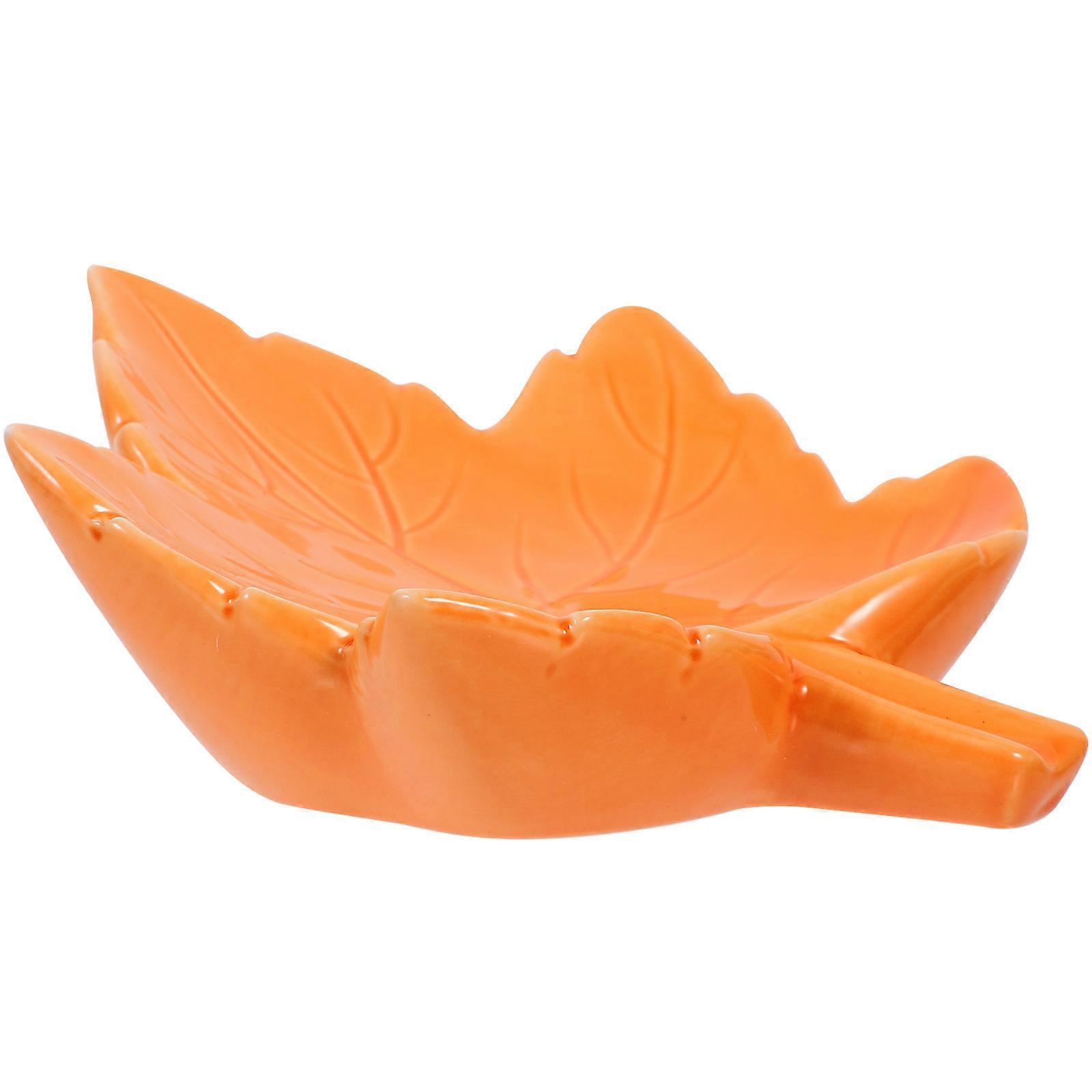 Ceramic Draining Soap Dish Leaf Shape Self Draining Soap Holder Soap Dish for Shower