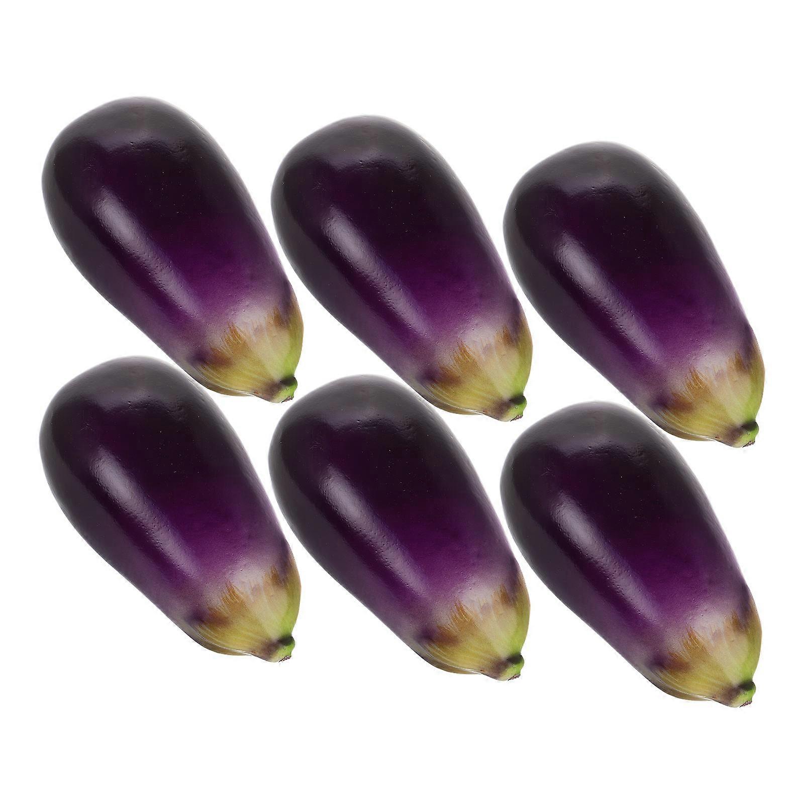 a polished and professional product description based on your input:

 

**6pcs Faux Eggplant Models – Realistic Decorative Vegetables for