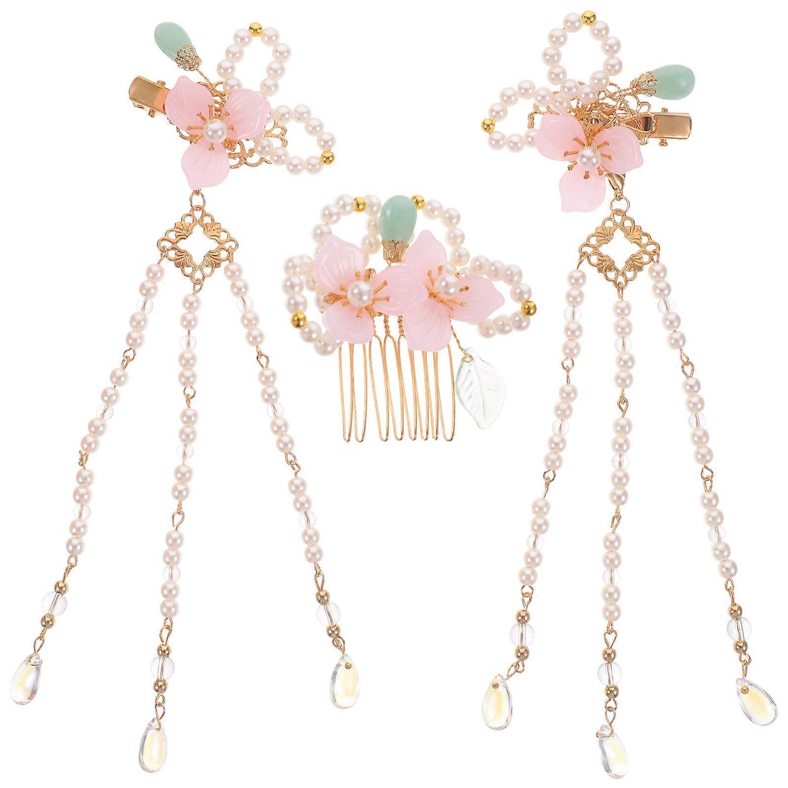 סיני מסורתי כיסוי ראש שיער מסרק שיער קישוט נשים 1 סט