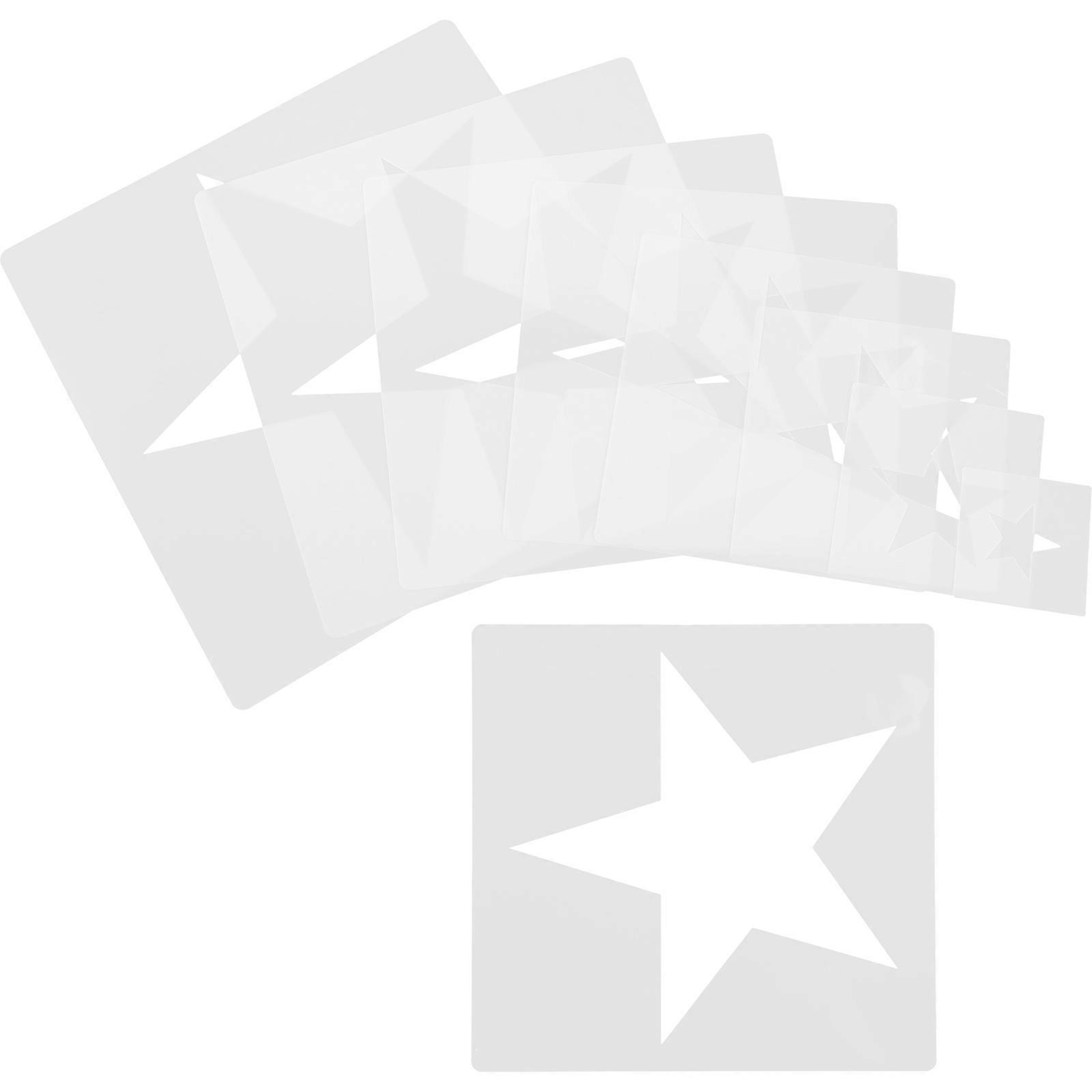 Multi-Functional Geometric Stencils For Room Decoration 16Pcs White Printing Templates For Crafts 20x20cm