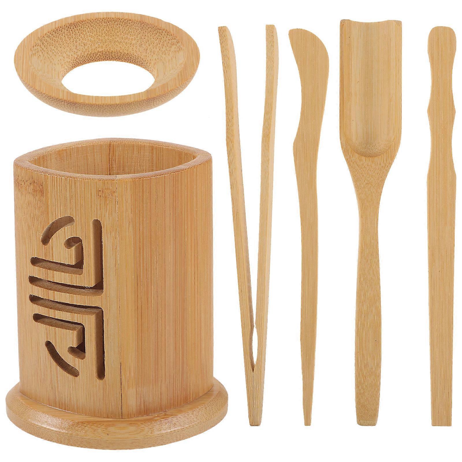 Tea Party Accessories Kit 6Pcs Bamboo Tea Tool Set For Gift Recipients Holding Tea Leaves