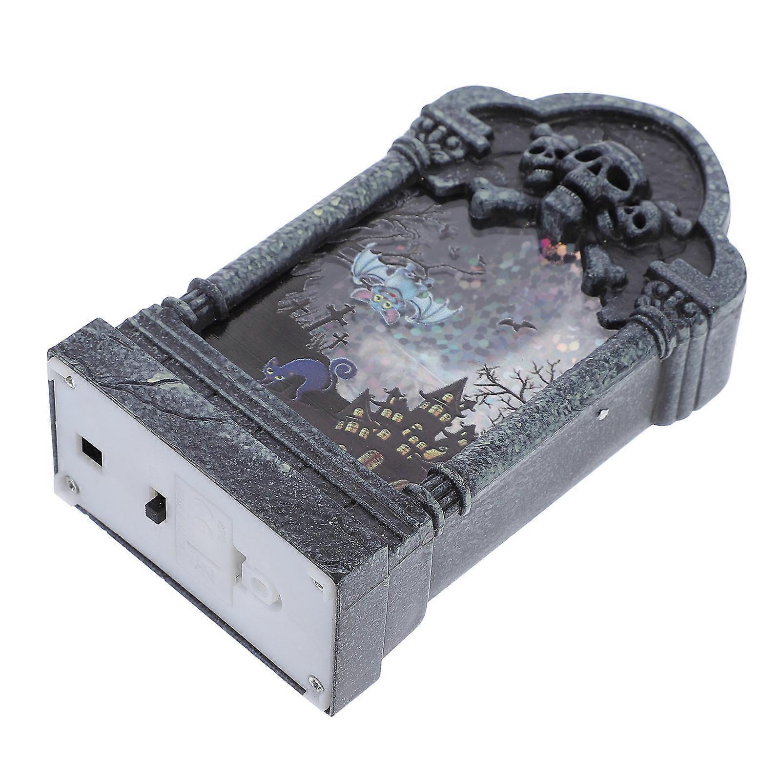 Creative Halloween LED Tombstone Decoration For Bedside And Lawn With Black Color In 12X7CM Size And 1Set