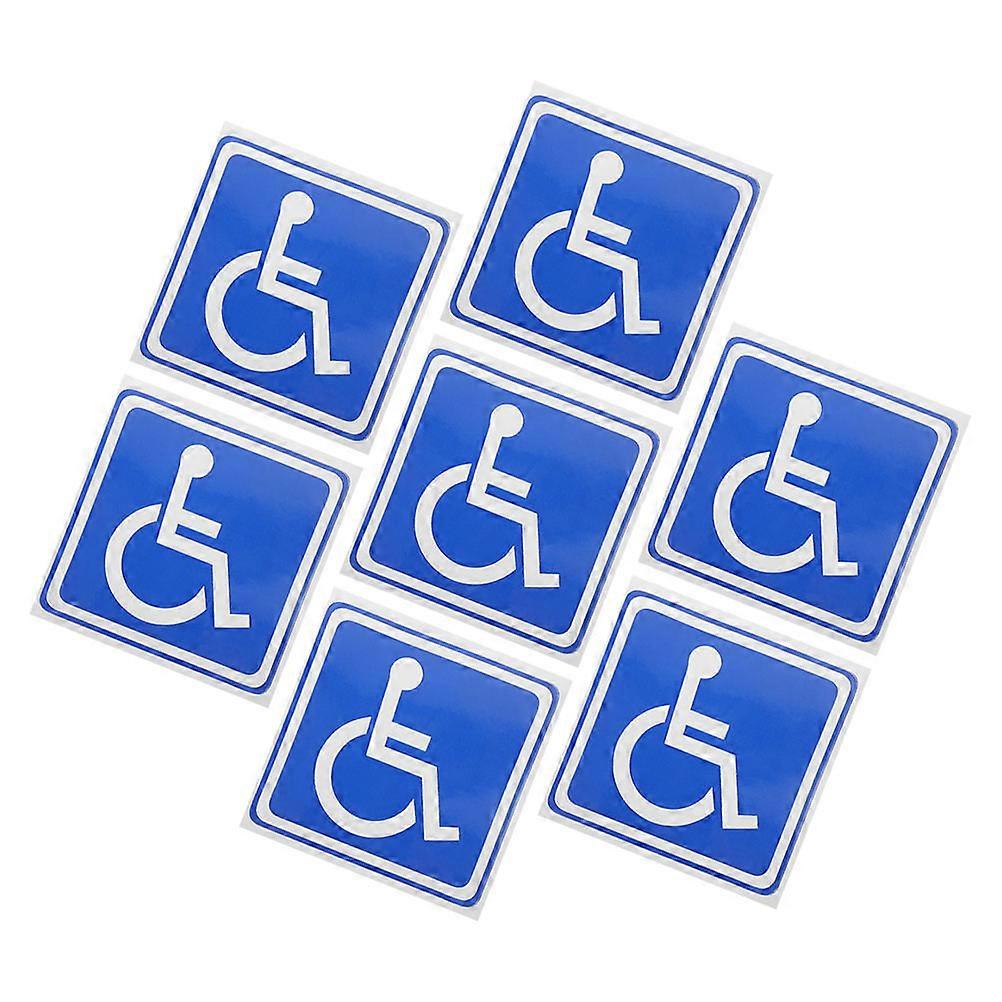 7Pcs Accessibility Signs Stickers Self-Adhesive Designed For Wheelchair Users Ideal For Car Windows With Waterproof Materials