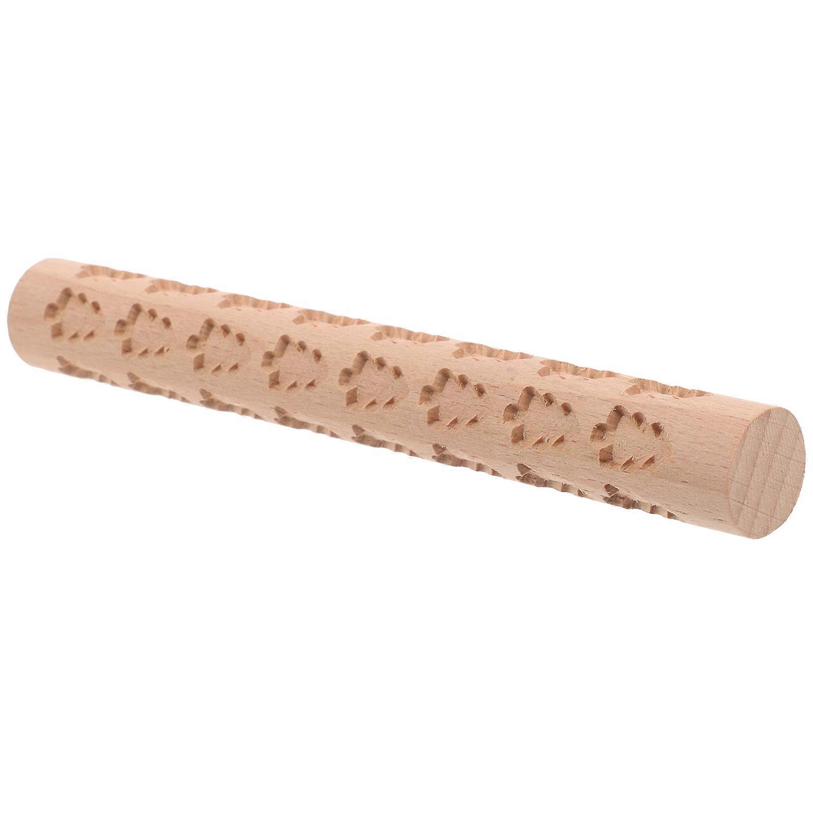 Polymer Clay Texture Hand Roller Beige Color Designed For Handicrafts 15x2cm 1Set For Pottery