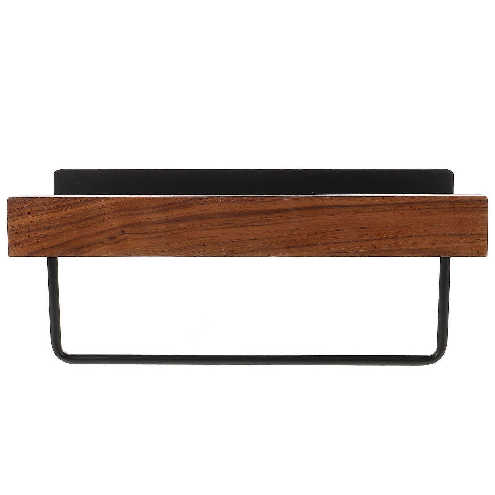 Wall Mounted Shower Shelf for Bathroom Made of Space Aluminum and Wood Multi Color Storage Solution 12.5x8.3 Inches