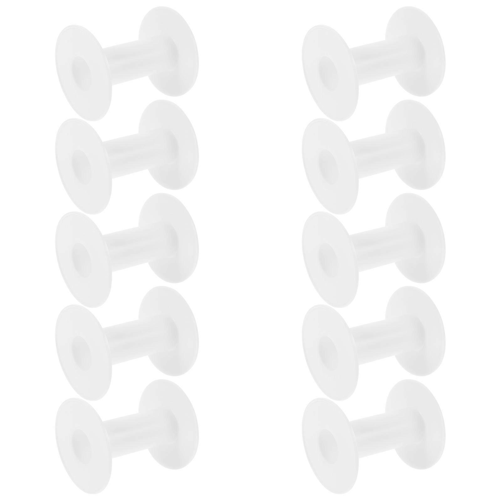 10pcs Portable Sewing Bobbins, Wear Resistant High Strength Plastic Spools for Thread Storage, Reusable Empty Spools for Embroidery and Sewing
