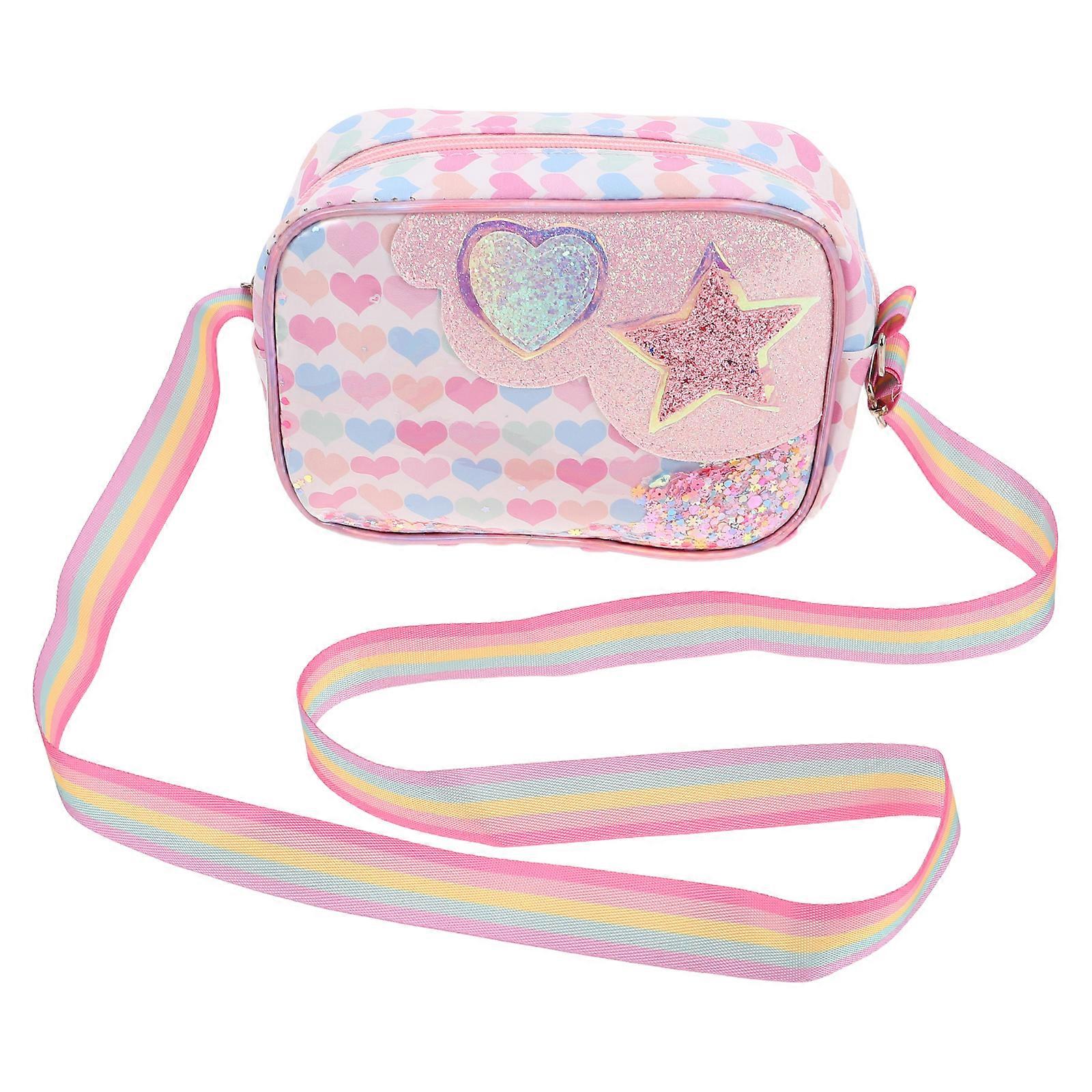 Glitter Crossbody Bag with Adjustable Strap – Lightweight Cute Purse for Daily, School and Party Use – Spacious Capacity Comfortable Design