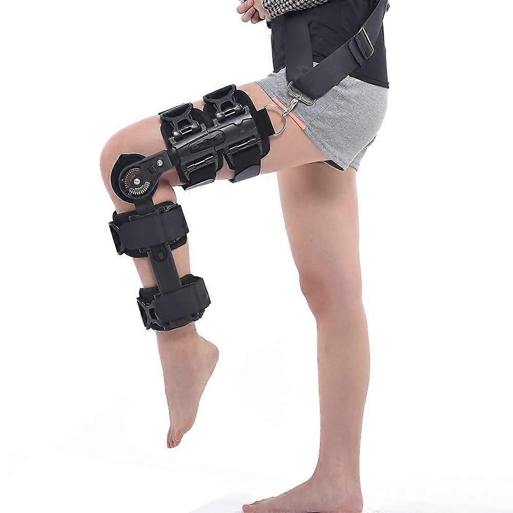 Adjustable Knee Brace with Hinge, Adjustable Knee Brace for PostSurgery, Locking Protection for Left and Right Leg, Suitable for Both Men and Women