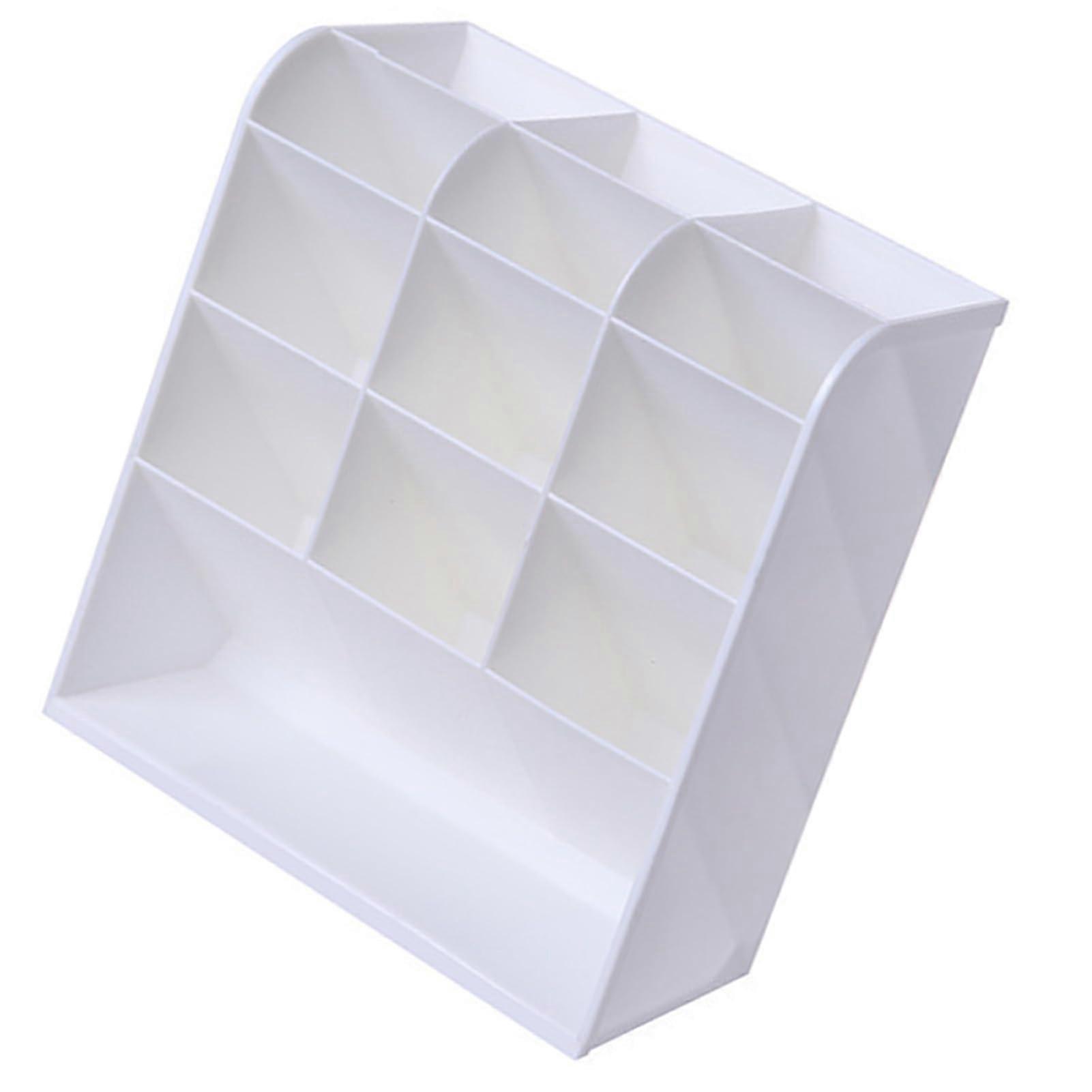 Pen Organizer, 13 Compartment Desktop Pen Holder for Office, Easy Access, White Color, Durable Material